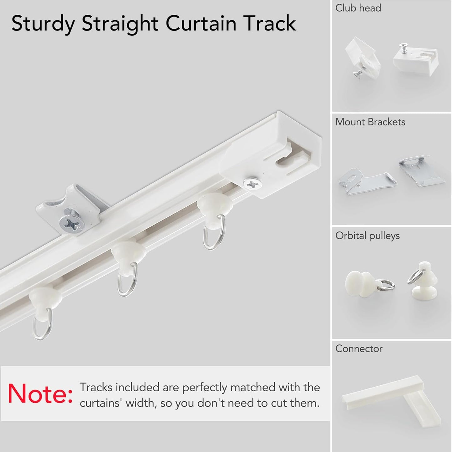 RYB HOME Closet Curtain, Ceiling Track Room Divider Curtain Kit, Blackout Privacy Room Partition for Bedroom/Laundry/Basement/Patio Door, W 60 x L 84, Grey, 1 Panel