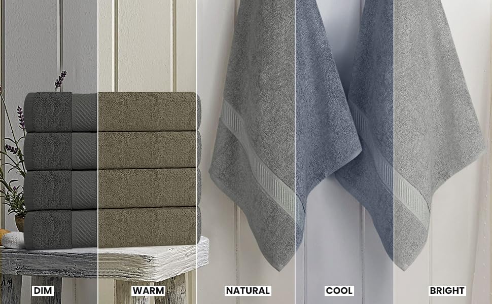 Utopia Towels 6 Pack Medium Bath Towel Set, 24 by 48 Inches, 500 GSM 100% Ring Spun Cotton, Lightweight and Highly Absorbent Quick Drying Premium Towels for Hotel, Spa and Bathroom, Grey