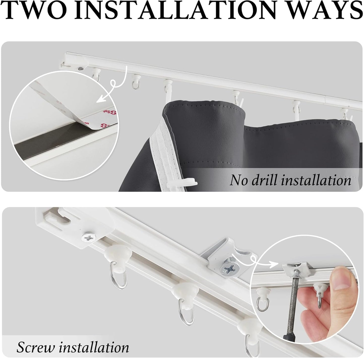 RYB HOME Closet Curtain, Ceiling Track Room Divider Curtain Kit, Blackout Privacy Room Partition for Bedroom/Laundry/Basement/Patio Door, W 60 x L 84, Grey, 1 Panel