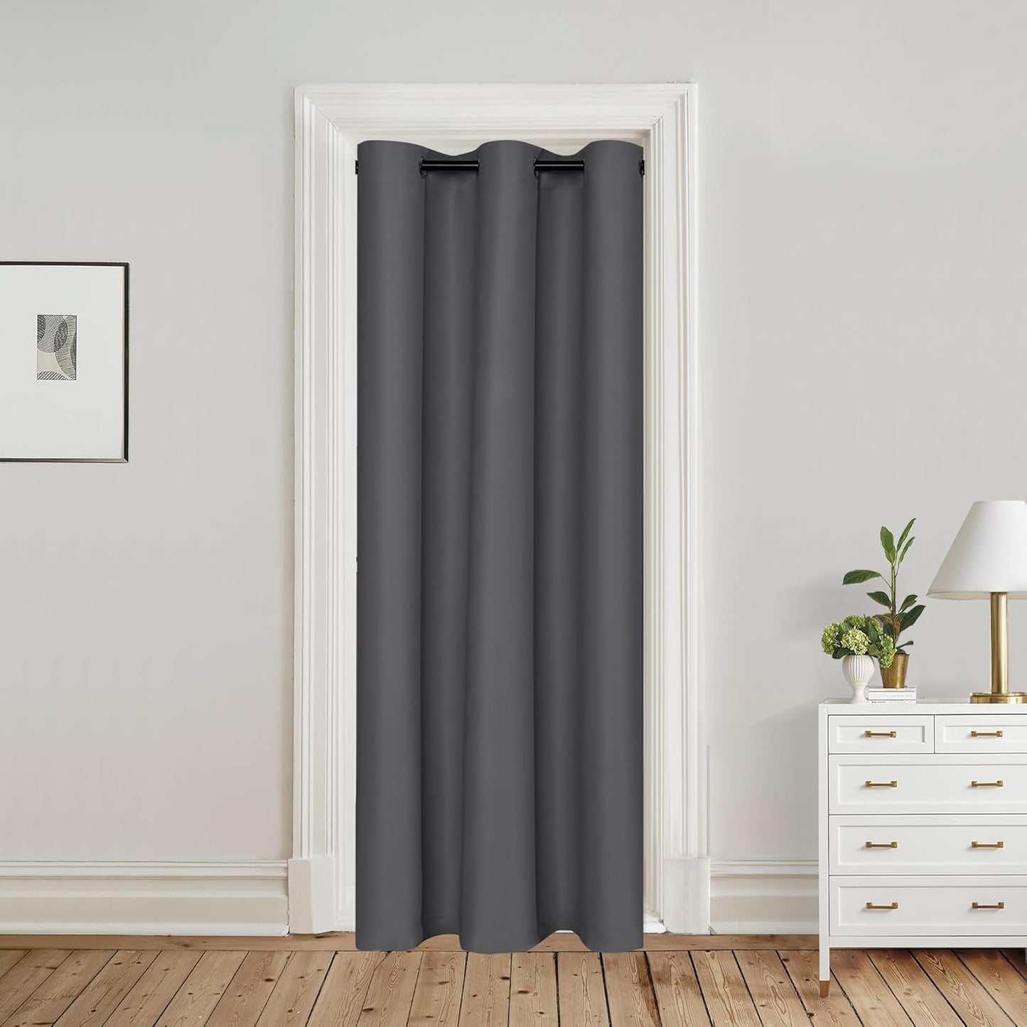 Hiasan Room Divider Blackout Curtains,Extra Wide 100 x 84 Inches Energy Smart&Noise Reducing Grommet Thermal Insulated Curtain for Patio Door,Any Room Partition,1 Panel Sewn with Tiebacks,Dark Grey