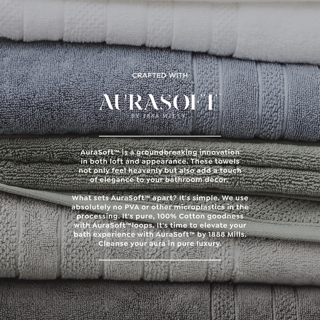 1888 Mills 725 GSM Premium 100% Cotton Bath Towels – Pack of 4 Luxury Bath Towel Set, 725 GSM, Super Soft & Highly Absorbent – Quick-Dry Plush Texture for Bathroom, Spa & Gym Use, Dark Grey