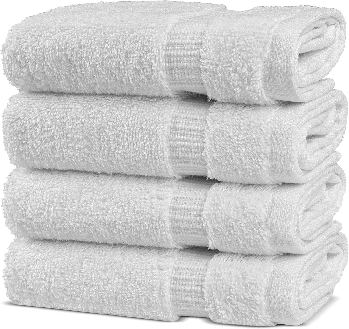 Chakir Turkish Linens | Hotel & Spa Quality 100% Cotton Premium Turkish Towels | Soft & Absorbent (4-Piece Bath Towels, White)