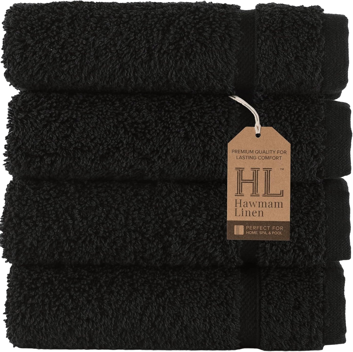 Hawmam Linen White Bath Towels 4 Pack 27 x 54 Inches 100% Turkish Cotton Soft Lightweight and Highly Absorbent Quick Drying Towels, Premium Quality Perfect for Daily Use