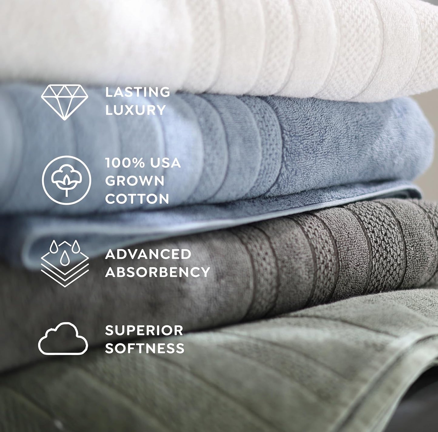 1888 Mills 725 GSM Premium 100% Cotton Bath Towels – Pack of 4 Luxury Bath Towel Set, 725 GSM, Super Soft & Highly Absorbent – Quick-Dry Plush Texture for Bathroom, Spa & Gym Use, Dark Grey