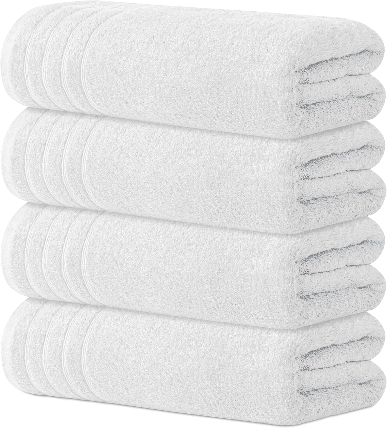 Avalon Towels Bath Towels Set of 4, Size 30 x 60 Inches, Highly Soft and Absorbent, Quick Drying, Lightweight, Perfect for Daily Use (Light Grey)