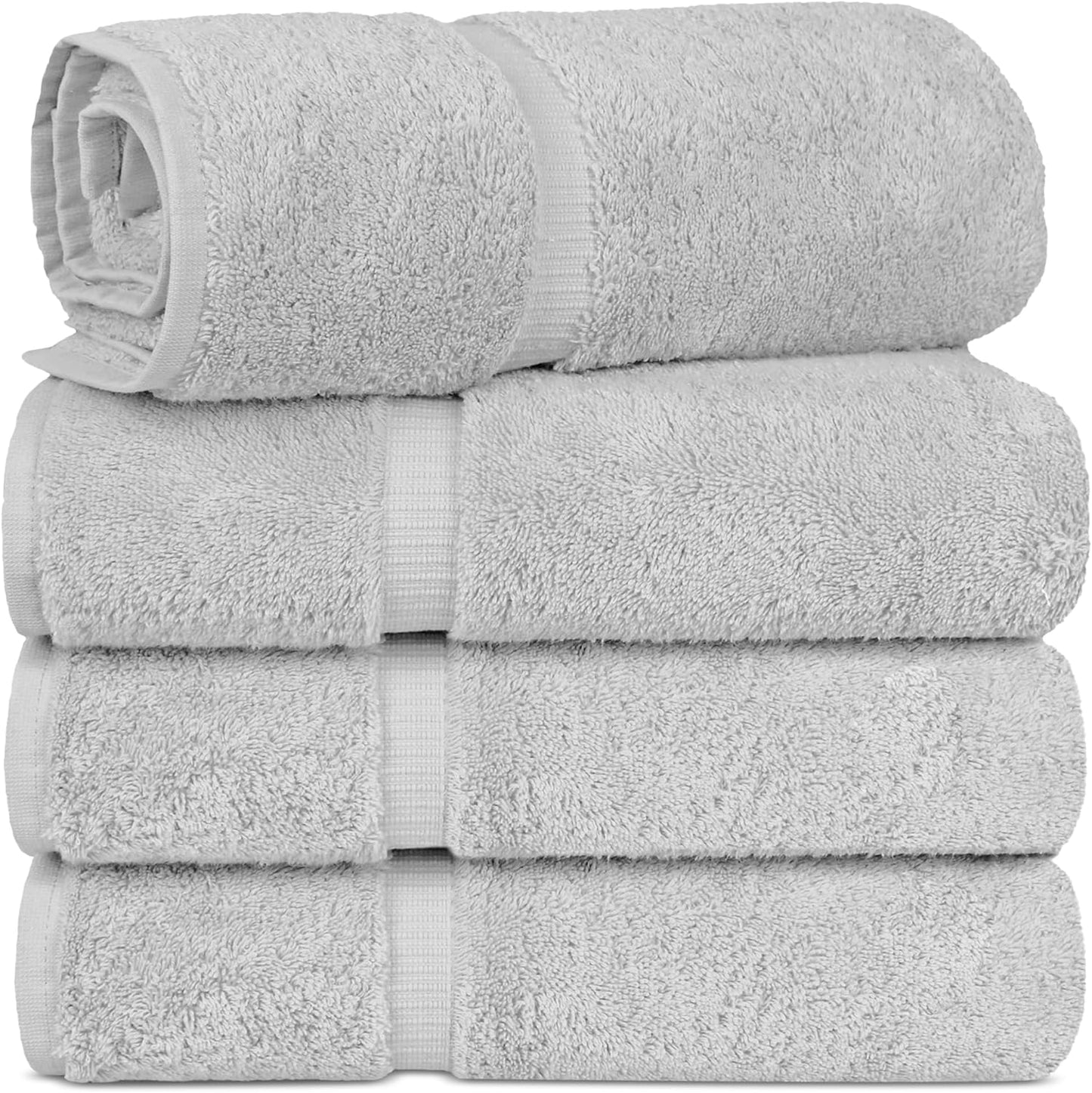 Chakir Turkish Linens | Hotel & Spa Quality 100% Cotton Premium Turkish Towels | Soft & Absorbent (4-Piece Bath Towels, White)