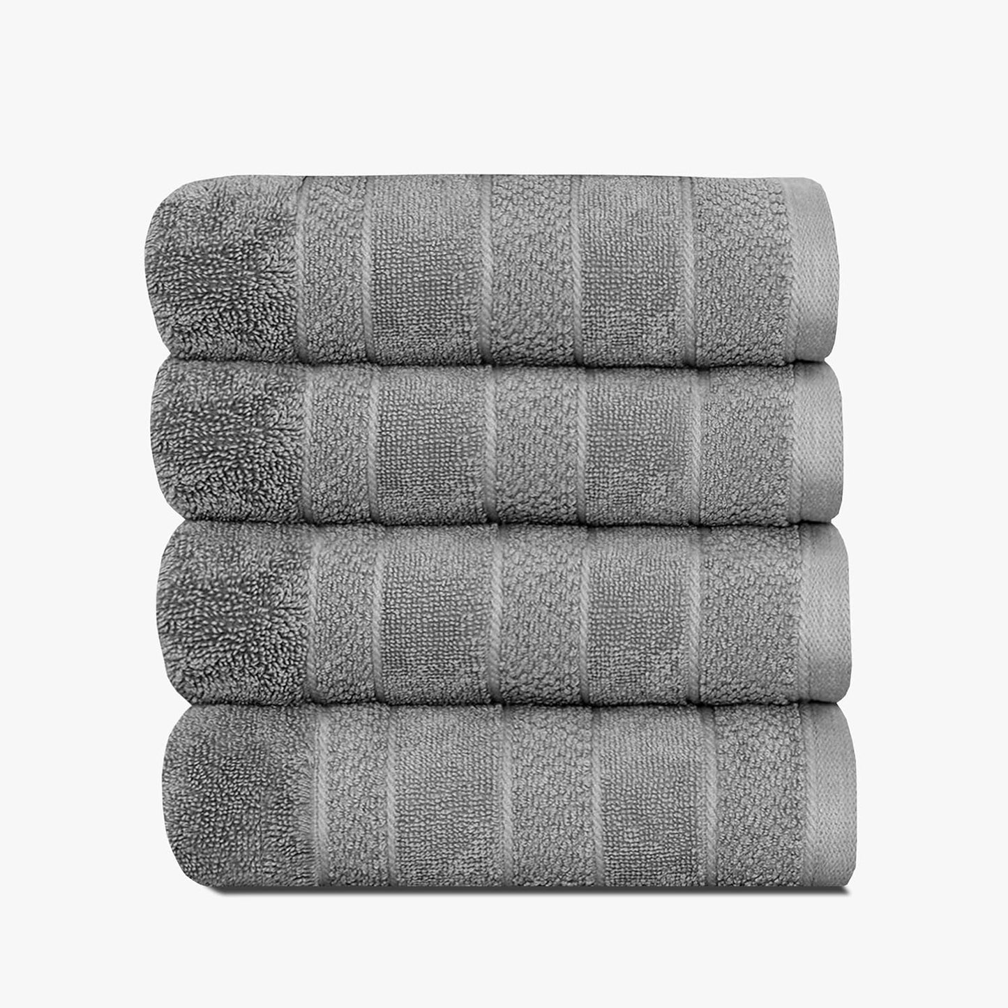 1888 Mills 725 GSM Premium 100% Cotton Bath Towels – Pack of 4 Luxury Bath Towel Set, 725 GSM, Super Soft & Highly Absorbent – Quick-Dry Plush Texture for Bathroom, Spa & Gym Use, Dark Grey