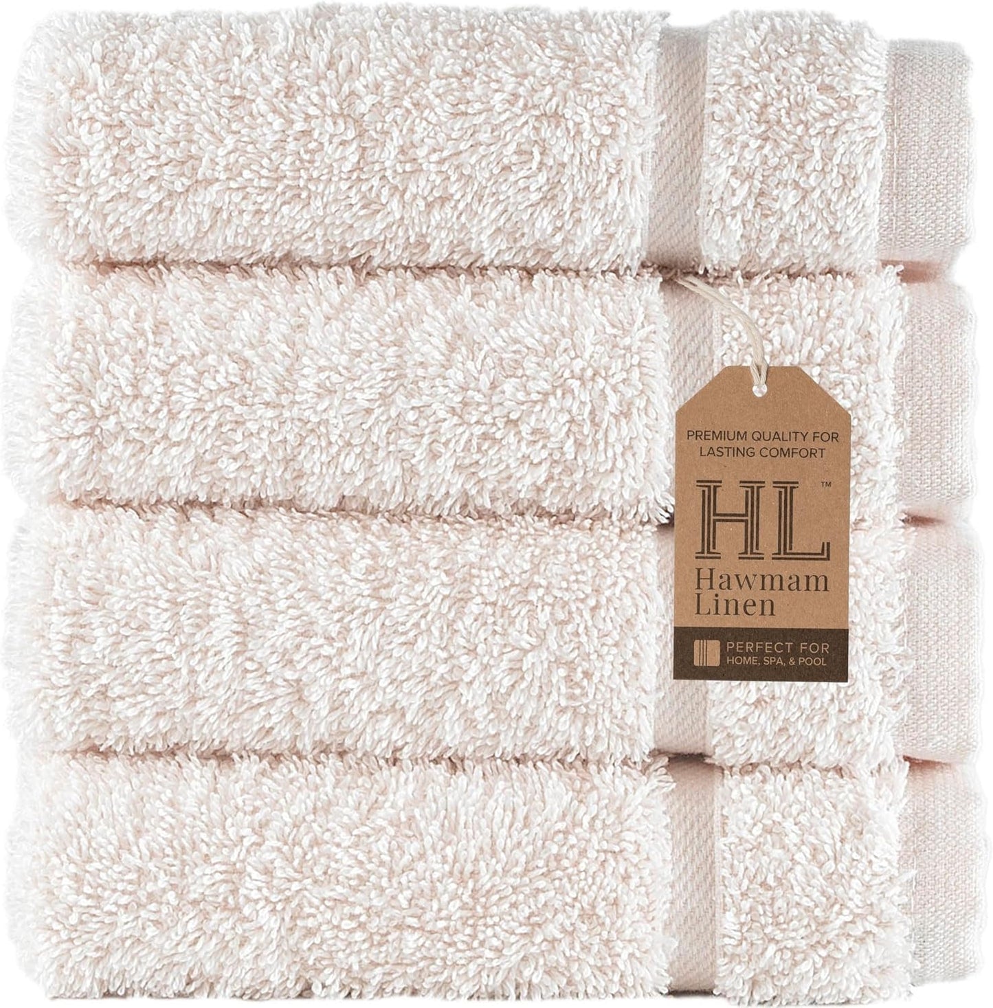 Hawmam Linen White Bath Towels 4 Pack 27 x 54 Inches 100% Turkish Cotton Soft Lightweight and Highly Absorbent Quick Drying Towels, Premium Quality Perfect for Daily Use