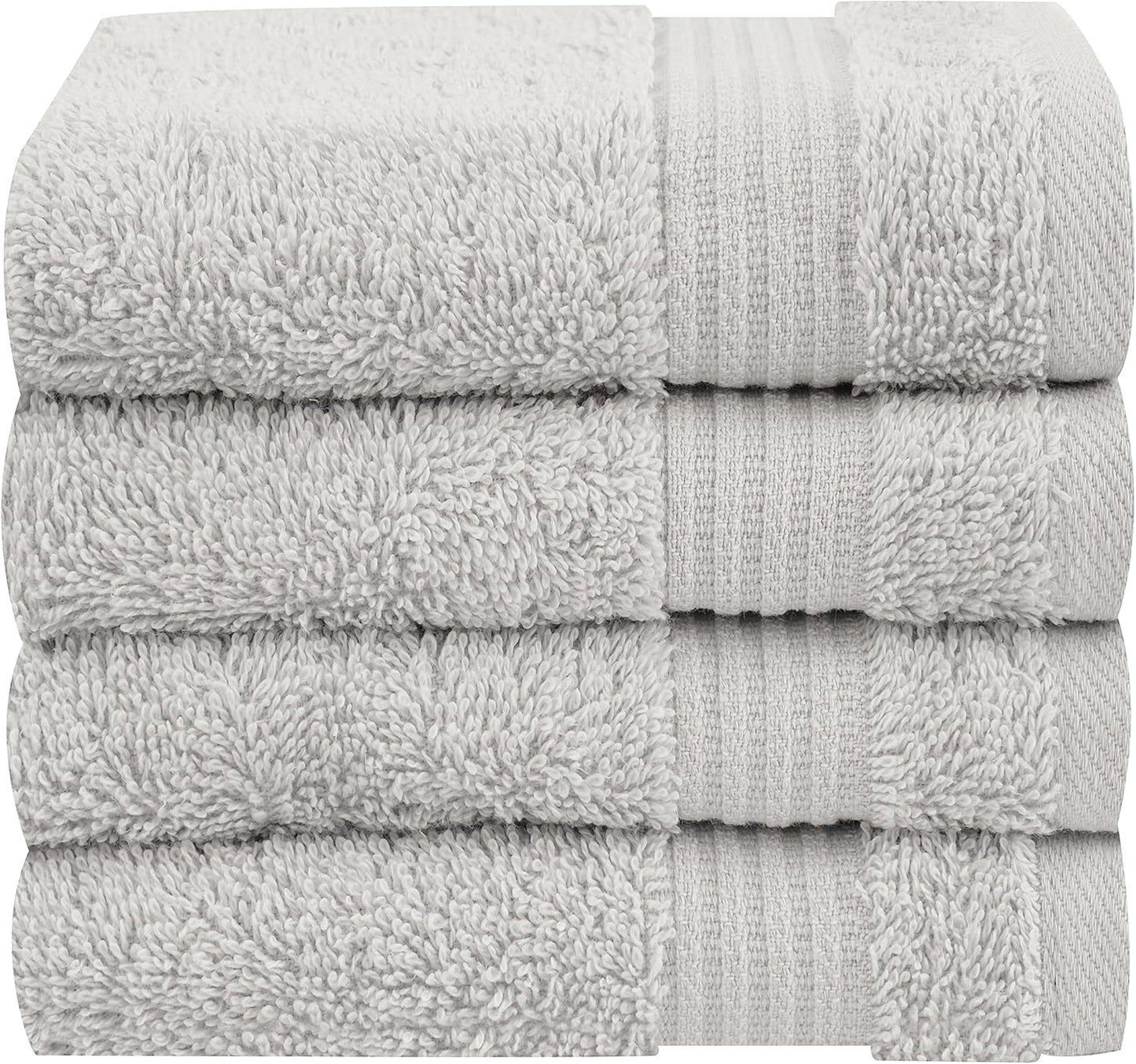 Cotton Paradise 4 Piece Turkish Bath Towels for Bathroom, Extra Large Soft Plush Towels Bathroom Set, Dark Gray