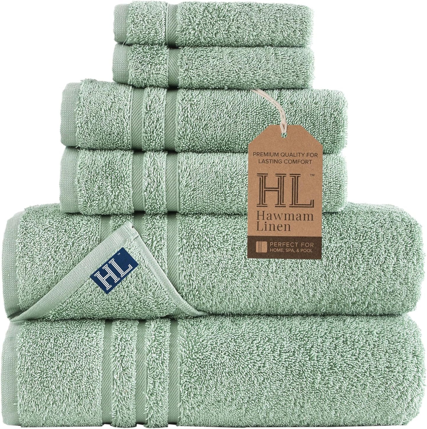 Hawmam Linen White Bath Towels 4 Pack 27 x 54 Inches 100% Turkish Cotton Soft Lightweight and Highly Absorbent Quick Drying Towels, Premium Quality Perfect for Daily Use