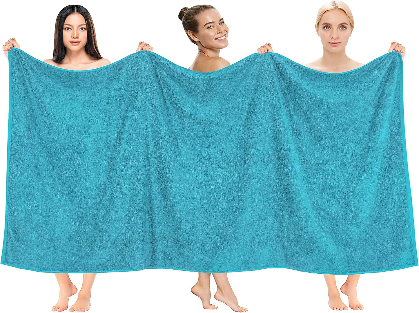 Cotton Paradise 4 Piece Turkish Bath Towels for Bathroom, Extra Large Soft Plush Towels Bathroom Set, Dark Gray