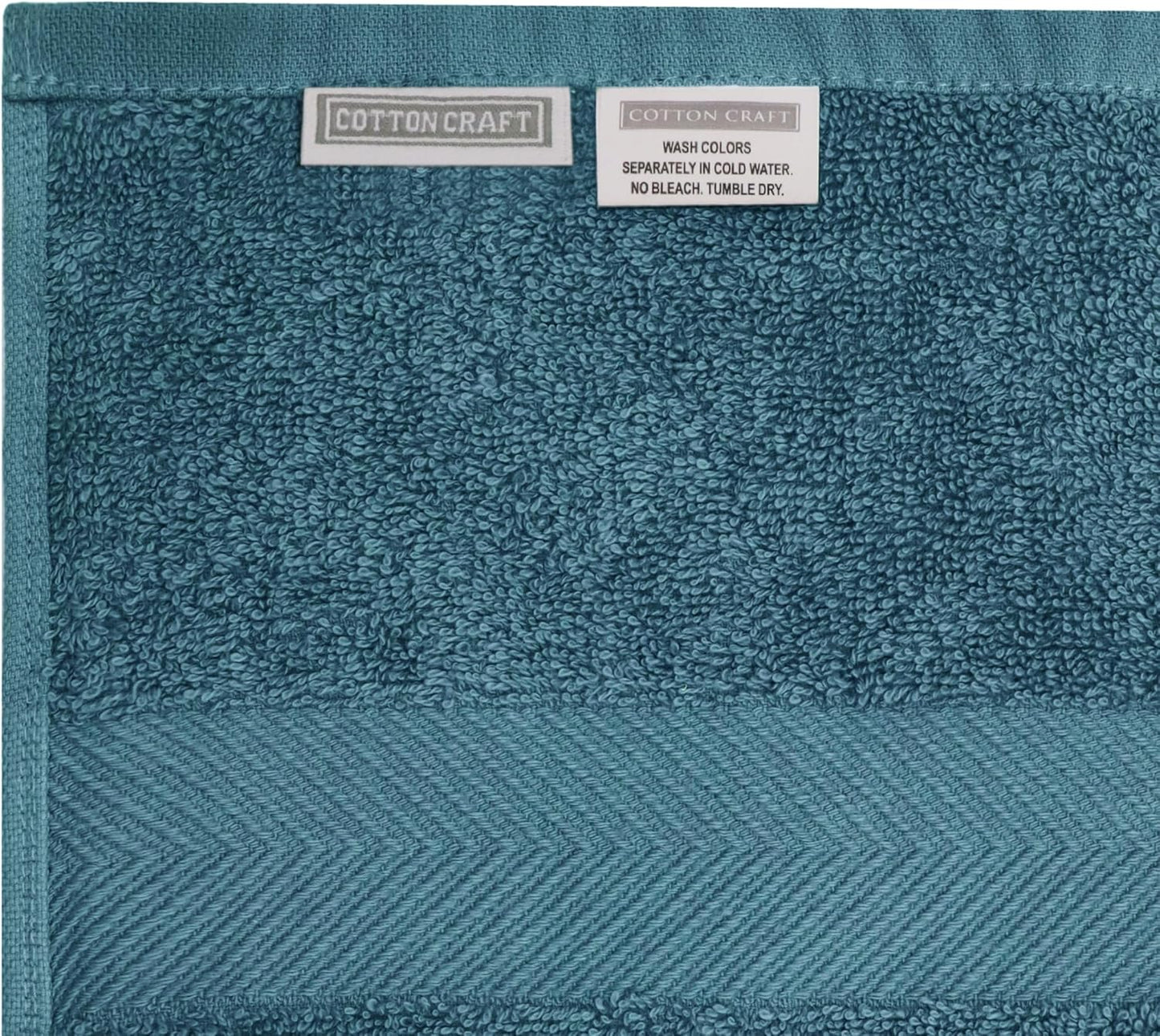 COTTON CRAFT Simplicity Bath Towel Set - 7 Pack Lightweight Absorbent Soft 100% Cotton Bath Towel - Everyday Quick Dry Luxury Hotel Spa Gym Shower Beach Pool Camp Travel Dorm Towel - 27 x 52 - Blue