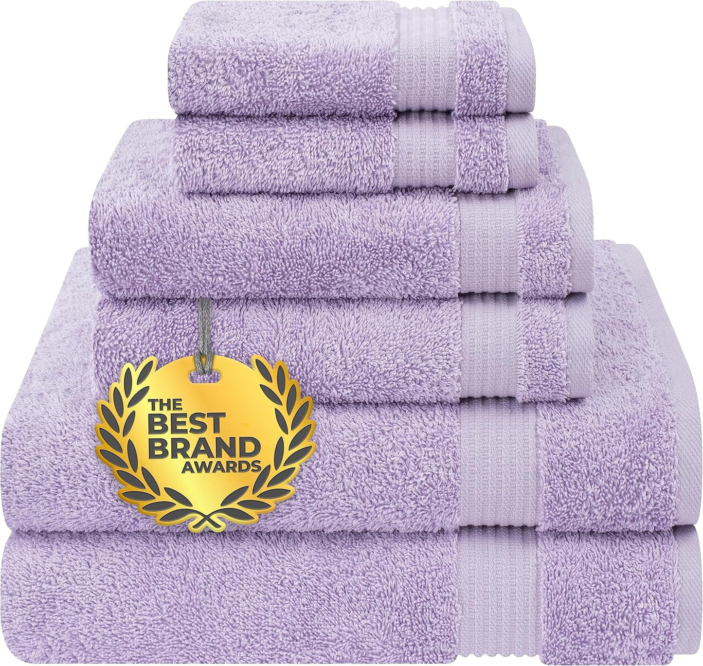 Cotton Paradise 4 Piece Turkish Bath Towels for Bathroom, Extra Large Soft Plush Towels Bathroom Set, Dark Gray