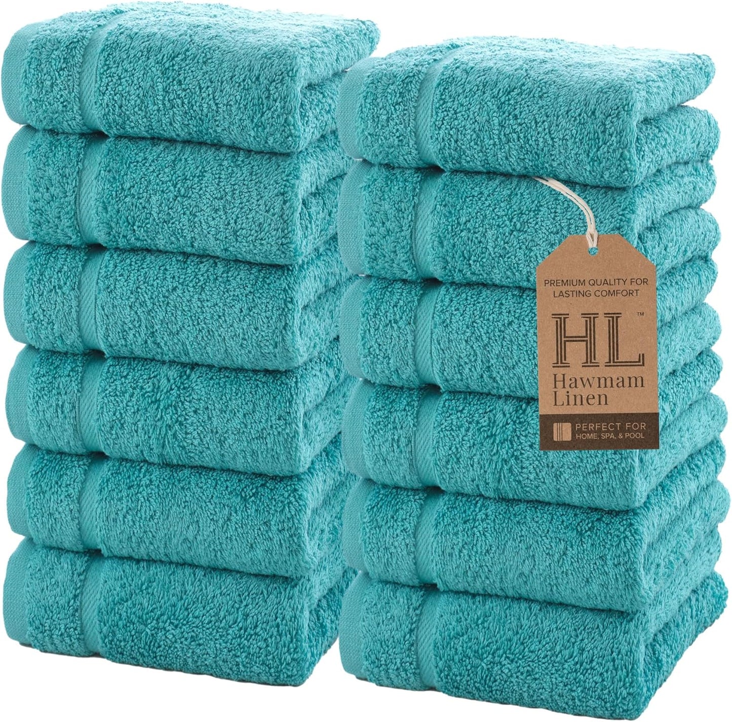 Hawmam Linen White Bath Towels 4 Pack 27 x 54 Inches 100% Turkish Cotton Soft Lightweight and Highly Absorbent Quick Drying Towels, Premium Quality Perfect for Daily Use