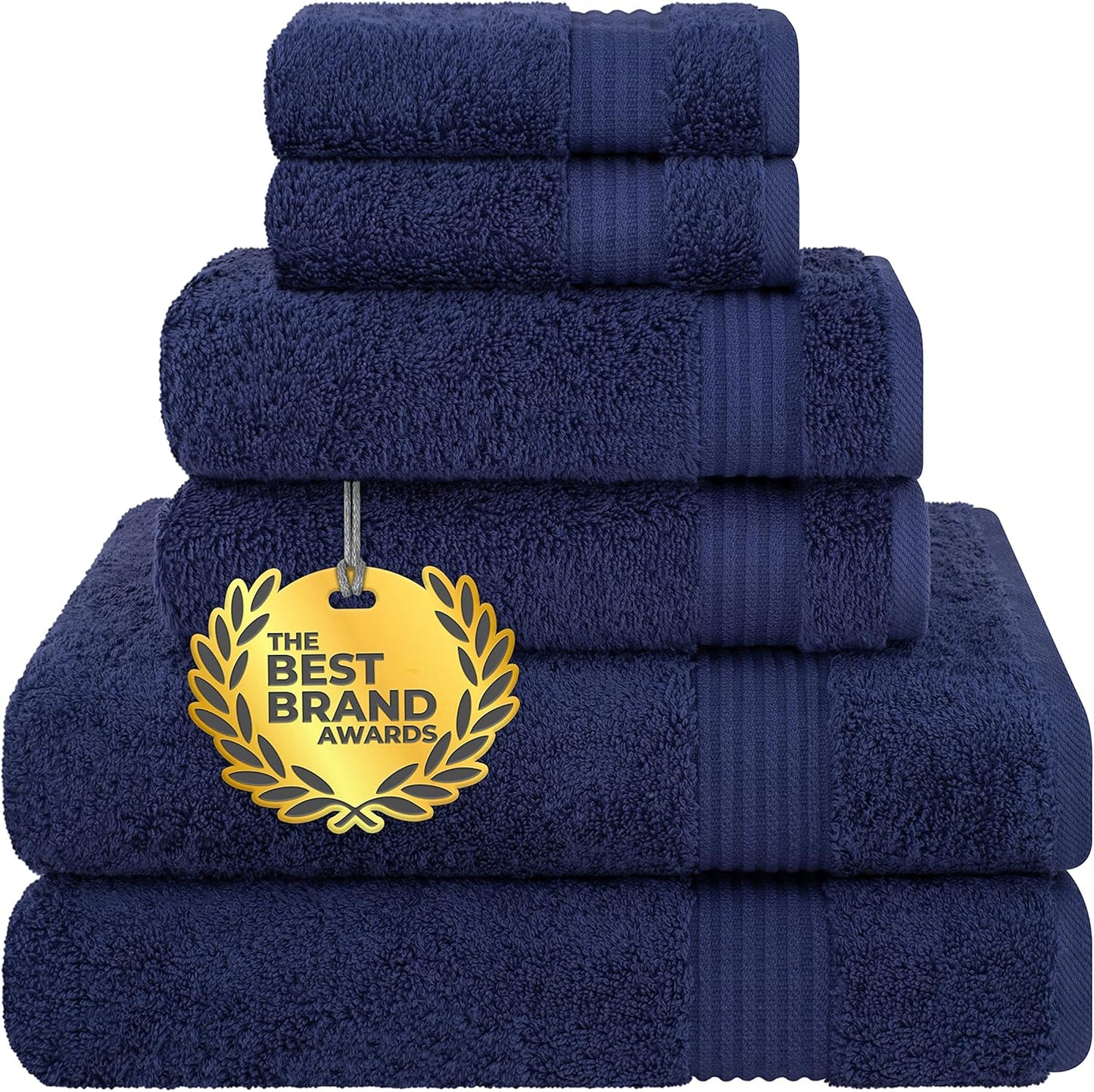 Cotton Paradise 4 Piece Turkish Bath Towels for Bathroom, Extra Large Soft Plush Towels Bathroom Set, Dark Gray