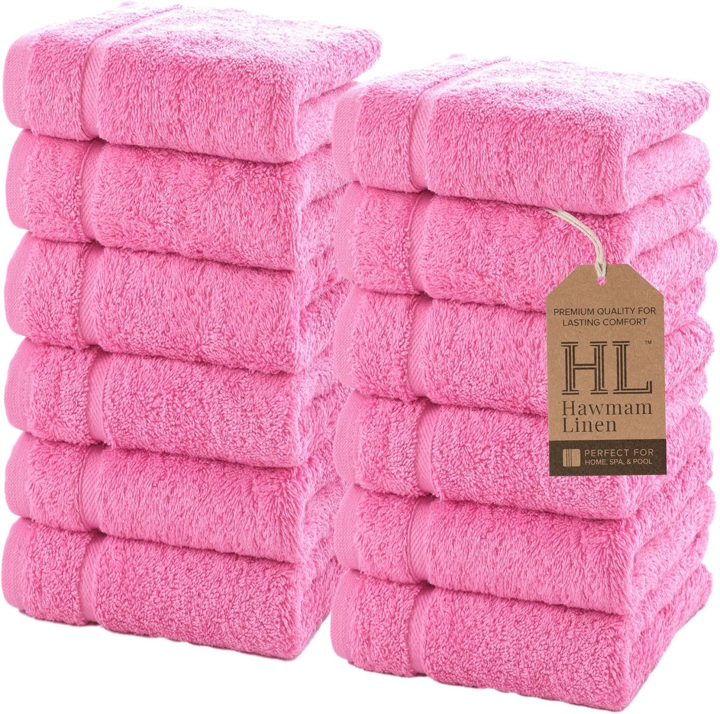 Hawmam Linen White Bath Towels 4 Pack 27 x 54 Inches 100% Turkish Cotton Soft Lightweight and Highly Absorbent Quick Drying Towels, Premium Quality Perfect for Daily Use