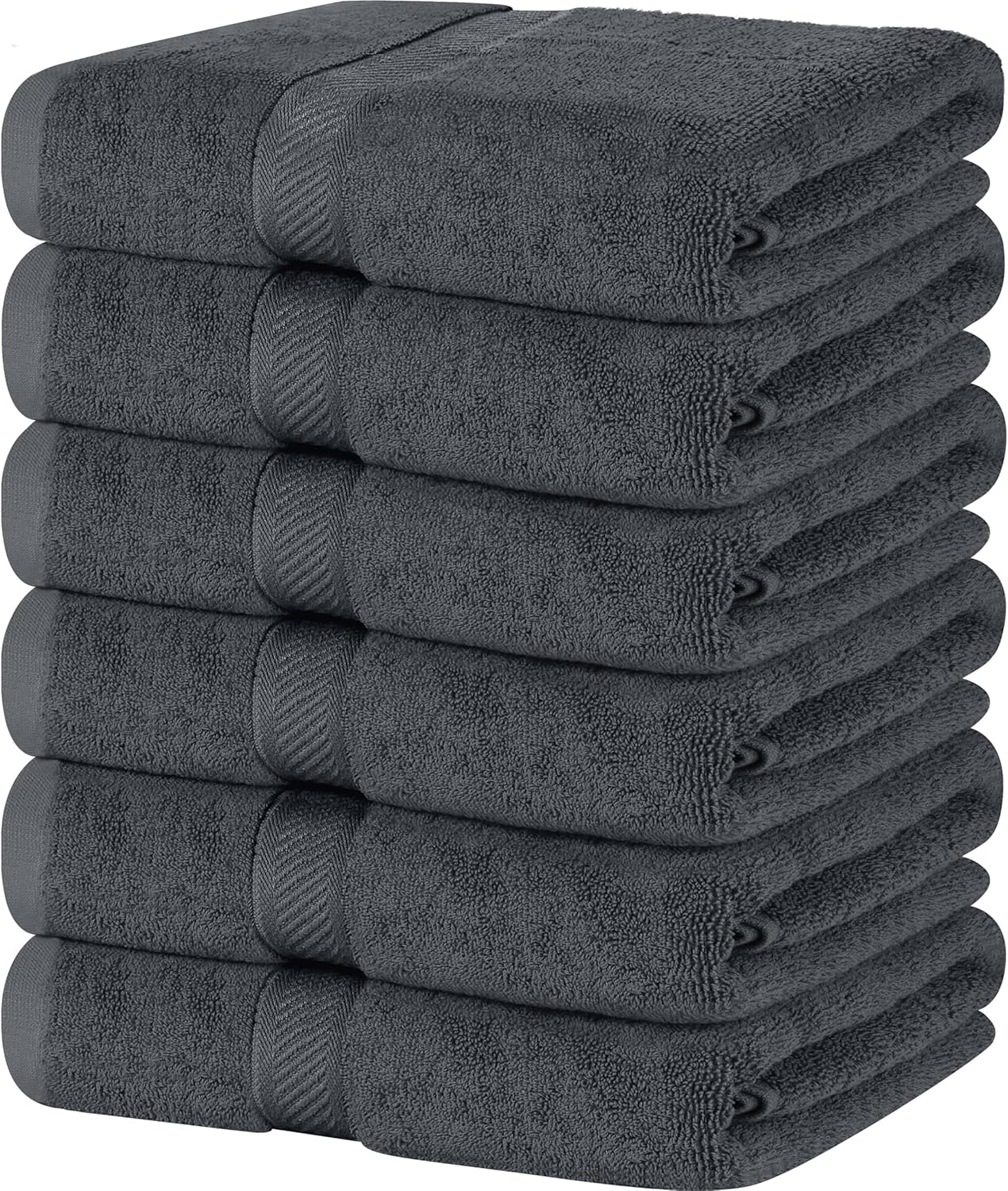 Utopia Towels 6 Pack Medium Bath Towel Set, 24 by 48 Inches, 500 GSM 100% Ring Spun Cotton, Lightweight and Highly Absorbent Quick Drying Premium Towels for Hotel, Spa and Bathroom, Grey