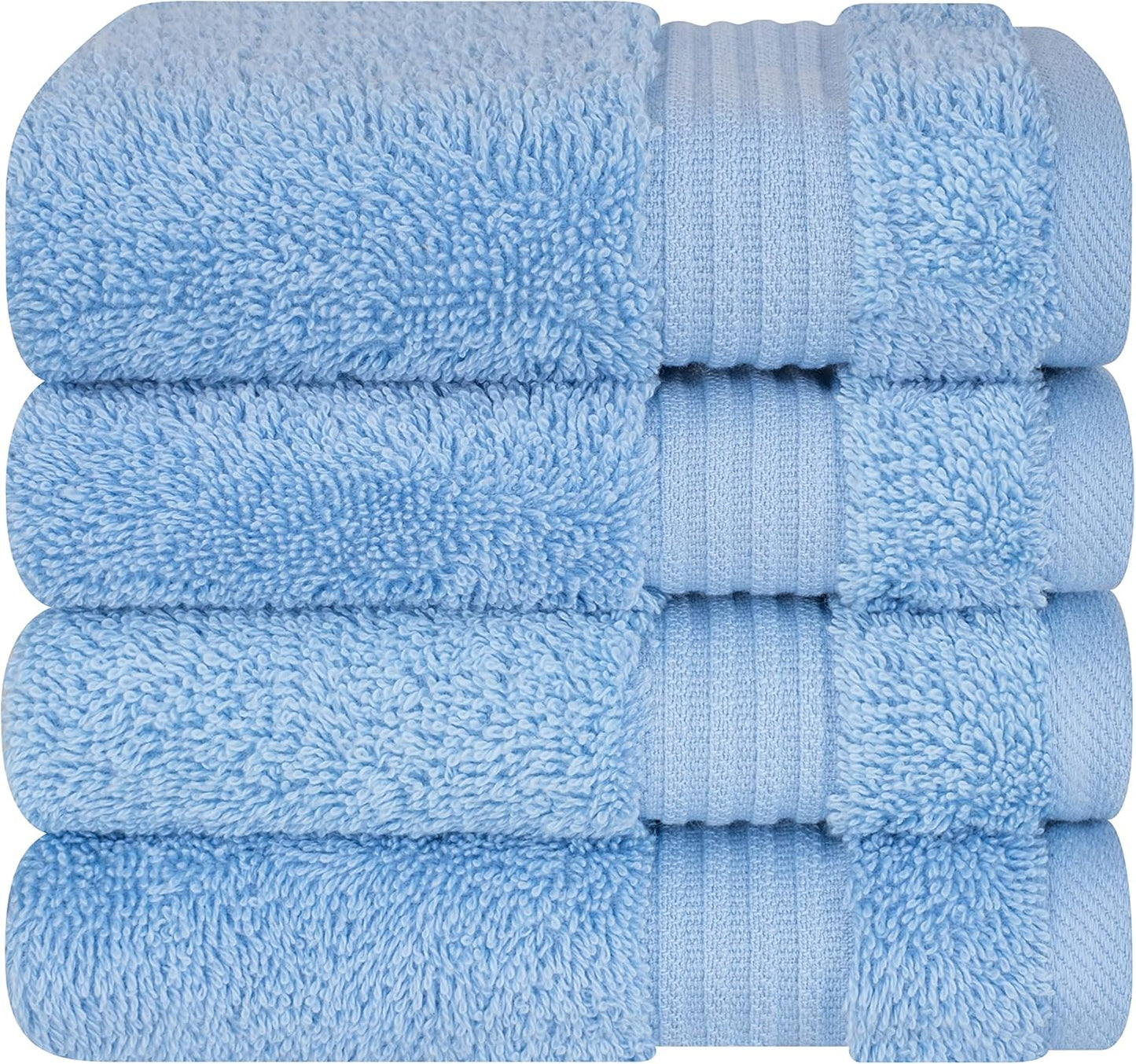 Cotton Paradise 4 Piece Turkish Bath Towels for Bathroom, Extra Large Soft Plush Towels Bathroom Set, Dark Gray