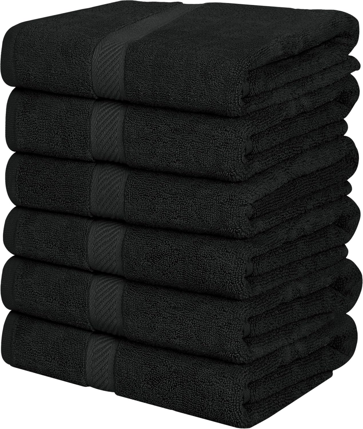 Utopia Towels 6 Pack Medium Bath Towel Set, 24 by 48 Inches, 500 GSM 100% Ring Spun Cotton, Lightweight and Highly Absorbent Quick Drying Premium Towels for Hotel, Spa and Bathroom, Grey