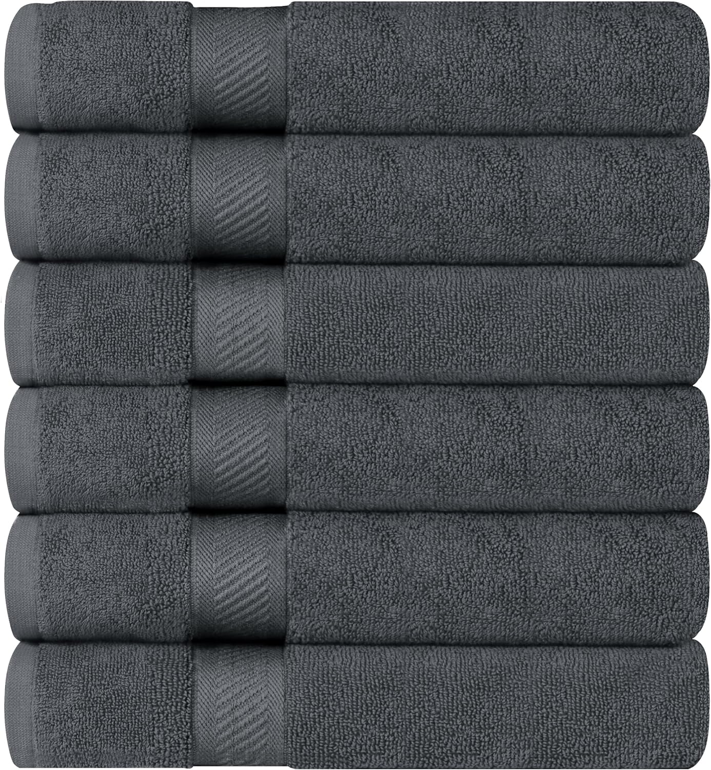 Utopia Towels 6 Pack Medium Bath Towel Set, 24 by 48 Inches, 500 GSM 100% Ring Spun Cotton, Lightweight and Highly Absorbent Quick Drying Premium Towels for Hotel, Spa and Bathroom, Grey