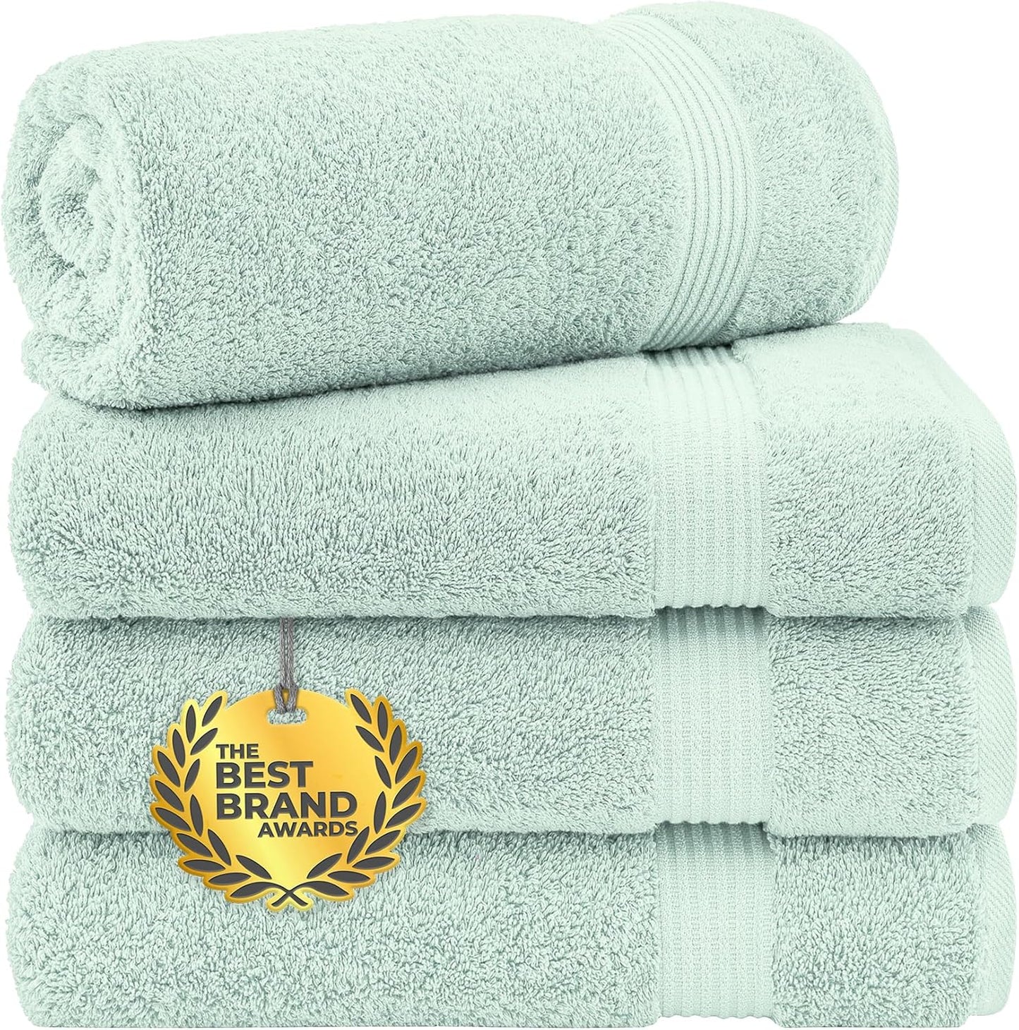 Cotton Paradise 4 Piece Turkish Bath Towels for Bathroom, Extra Large Soft Plush Towels Bathroom Set, Dark Gray