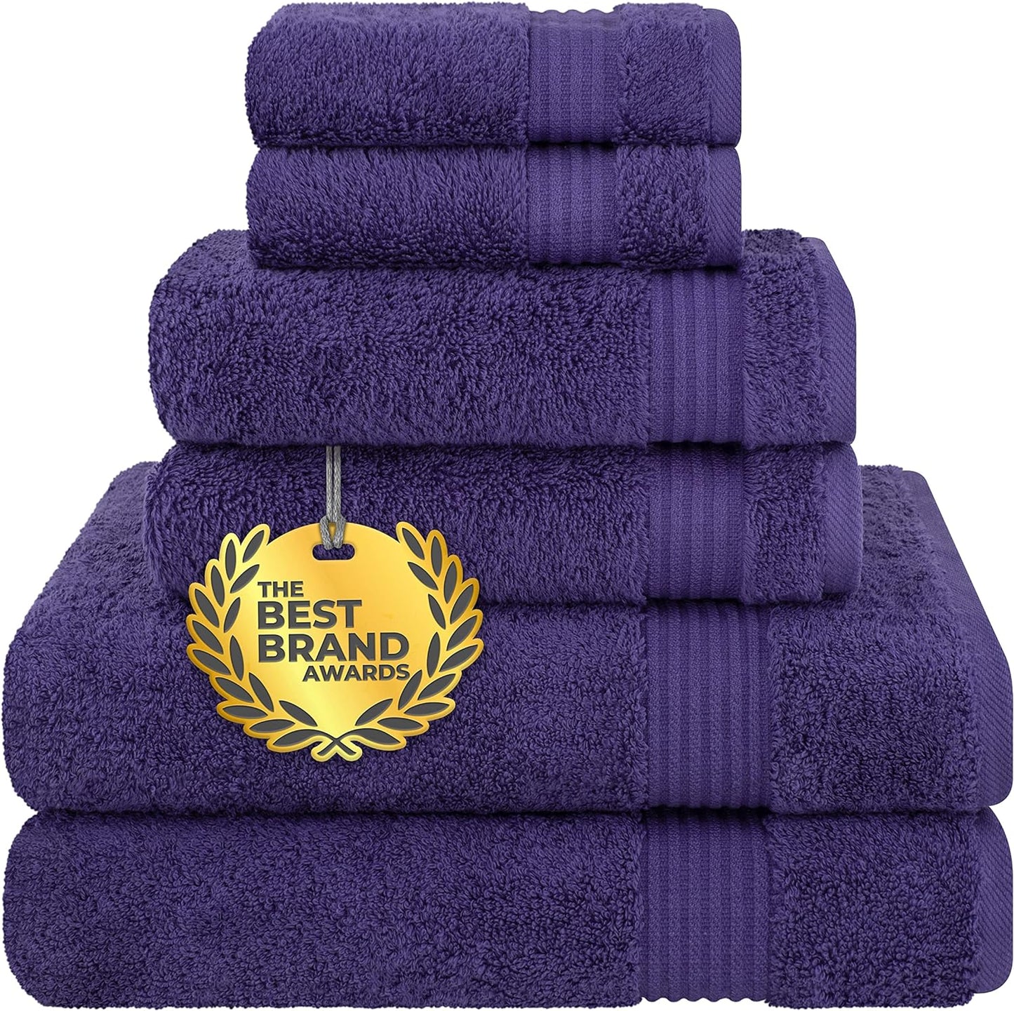 Cotton Paradise 4 Piece Turkish Bath Towels for Bathroom, Extra Large Soft Plush Towels Bathroom Set, Dark Gray