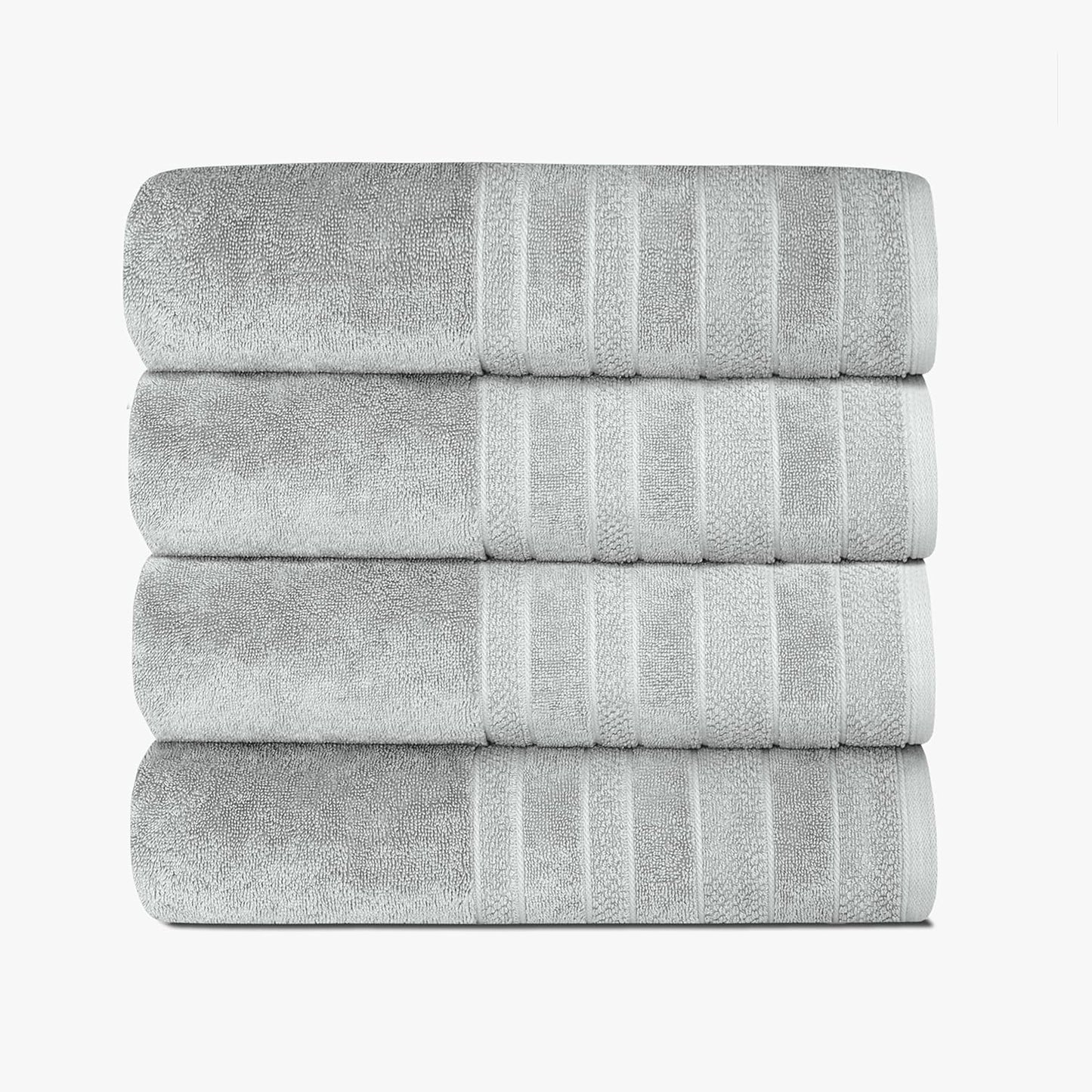 1888 Mills 725 GSM Premium 100% Cotton Bath Towels – Pack of 4 Luxury Bath Towel Set, 725 GSM, Super Soft & Highly Absorbent – Quick-Dry Plush Texture for Bathroom, Spa & Gym Use, Dark Grey