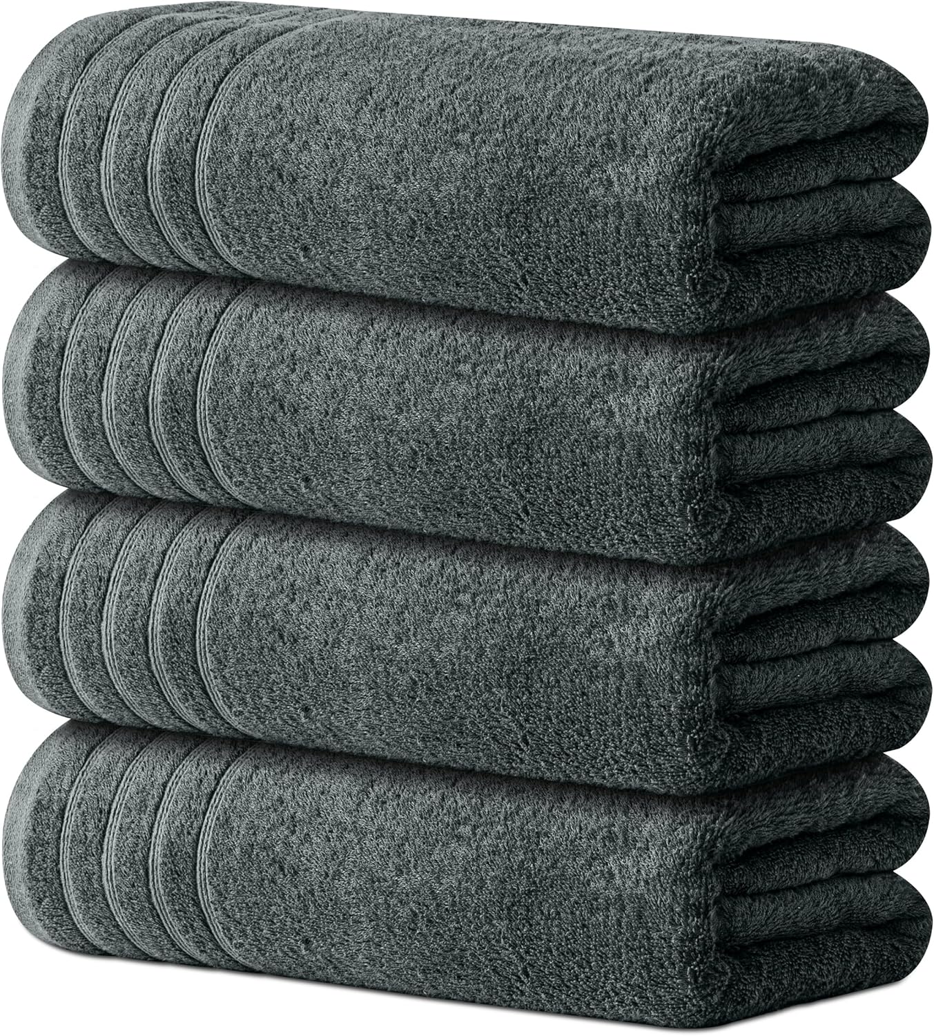 Avalon Towels Bath Towels Set of 4, Size 30 x 60 Inches, Highly Soft and Absorbent, Quick Drying, Lightweight, Perfect for Daily Use (Light Grey)