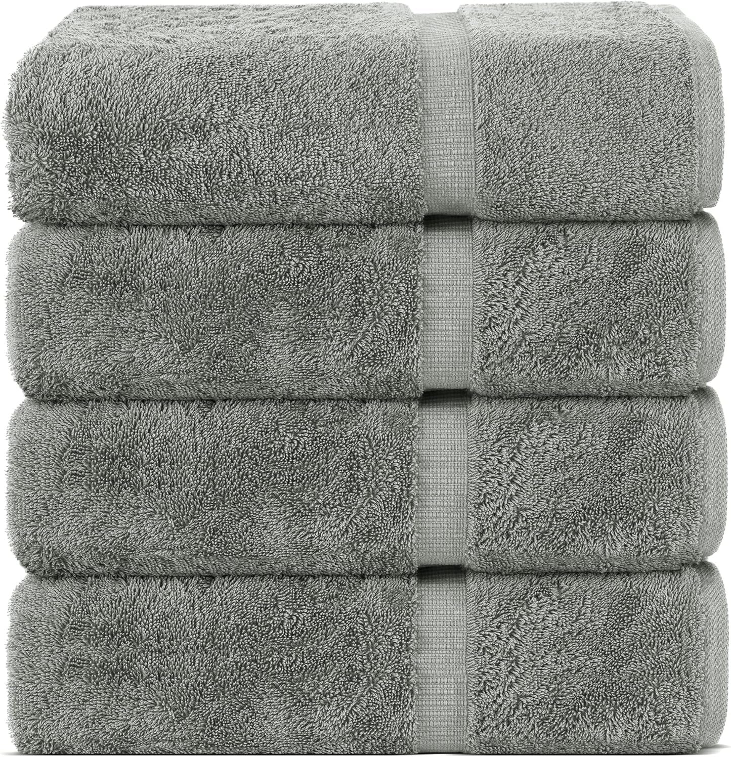 Chakir Turkish Linens | Hotel & Spa Quality 100% Cotton Premium Turkish Towels | Soft & Absorbent (4-Piece Bath Towels, White)