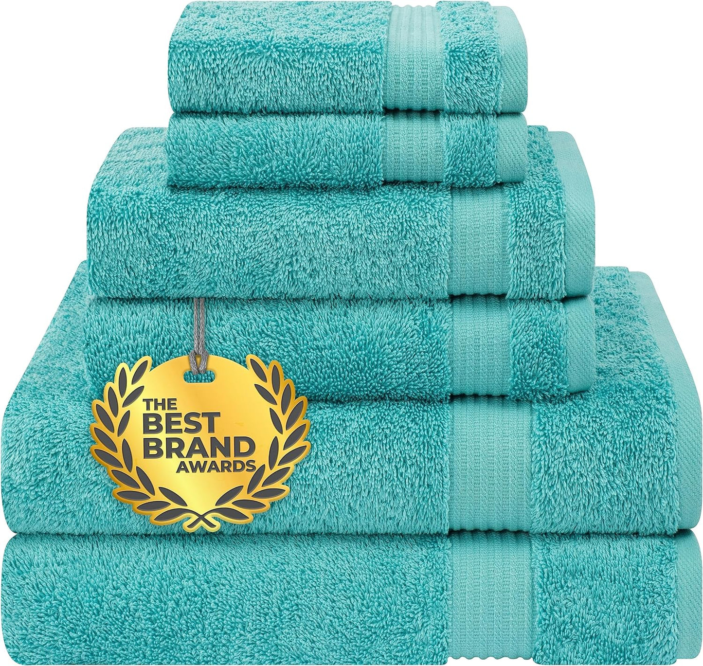 Cotton Paradise 4 Piece Turkish Bath Towels for Bathroom, Extra Large Soft Plush Towels Bathroom Set, Dark Gray