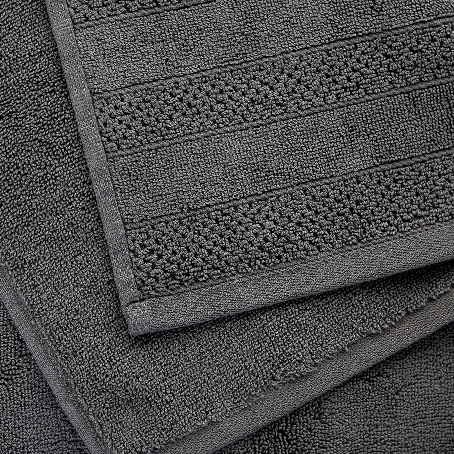 1888 Mills 725 GSM Premium 100% Cotton Bath Towels – Pack of 4 Luxury Bath Towel Set, 725 GSM, Super Soft & Highly Absorbent – Quick-Dry Plush Texture for Bathroom, Spa & Gym Use, Dark Grey