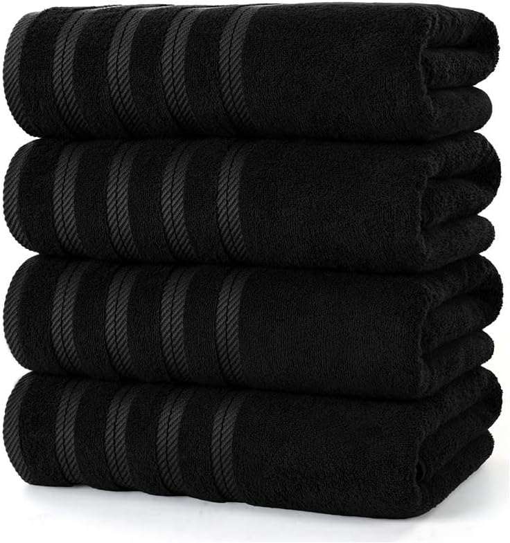 Utopia Towels 4 Pack Premium Extra Large Bath Towels Set, (30 x 60 Inches) 100% Ring Spun Cotton 500GSM, Lightweight and Highly Absorbent Quick Drying Towels, Perfect for Daily Use (Grey)