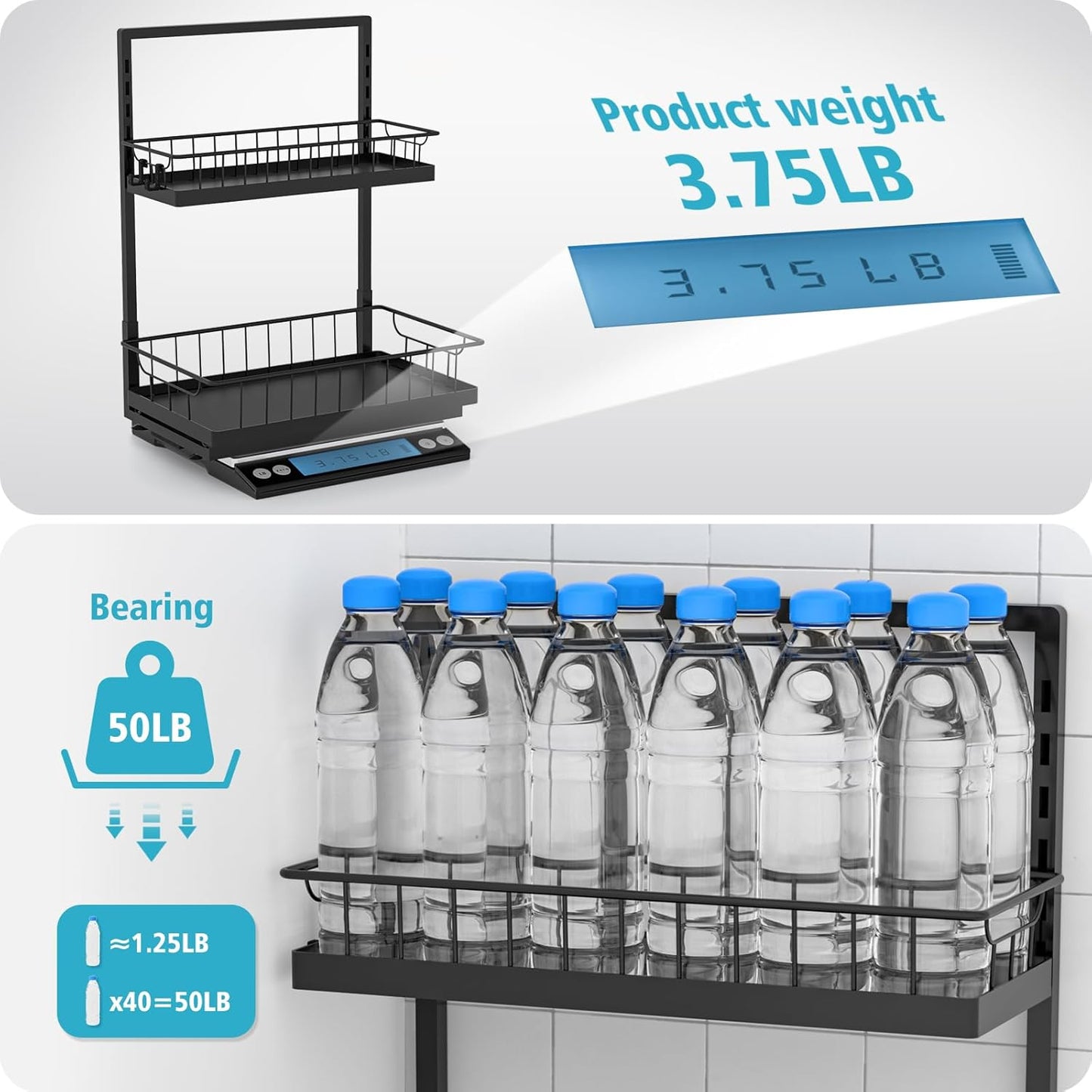 WOWBOX 2 Pack Under Sink Organizer 2 Tier Slide Out Cabinet Organizer Under Sink Organizers and Storage for Kitchen Bathroom Pantry