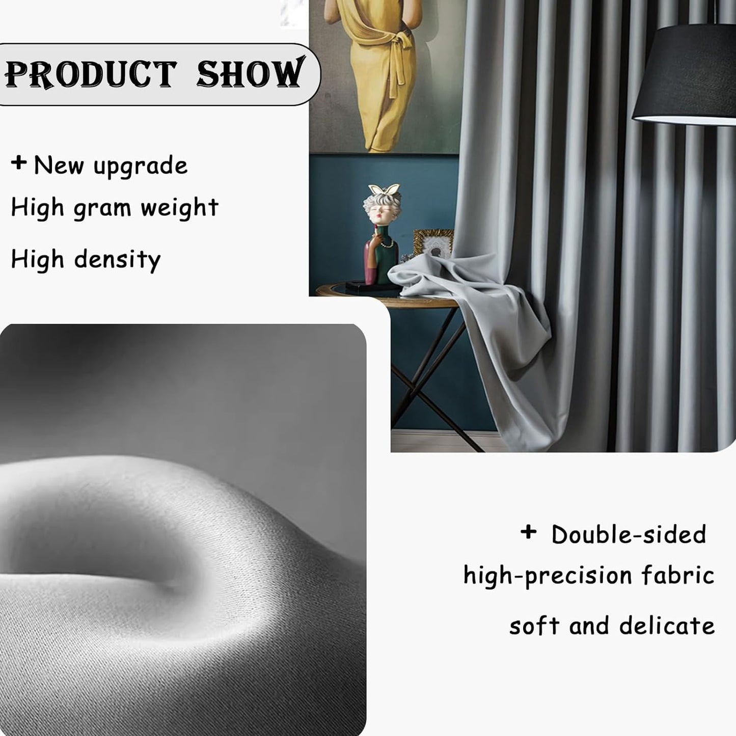 Room Divider Curtain, 8.3 ft Wide x 7 ft Tall, Cream Beige, 1 Panel, Blackout, Noise Reduction, Privacy, Curtain for Wall Ceiling Mount Track