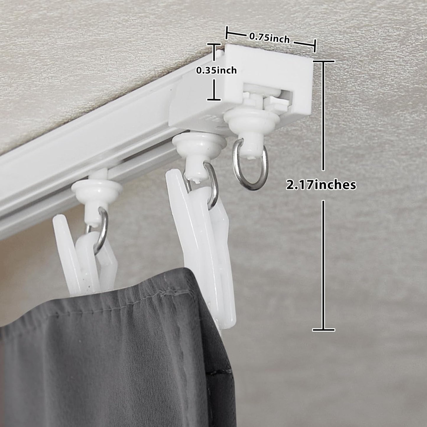 RYB HOME Closet Curtain, Ceiling Track Room Divider Curtain Kit, Blackout Privacy Room Partition for Bedroom/Laundry/Basement/Patio Door, W 60 x L 84, Grey, 1 Panel