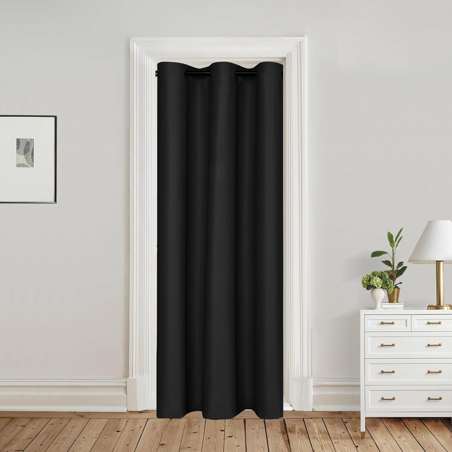 Hiasan Room Divider Blackout Curtains,Extra Wide 100 x 84 Inches Energy Smart&Noise Reducing Grommet Thermal Insulated Curtain for Patio Door,Any Room Partition,1 Panel Sewn with Tiebacks,Dark Grey