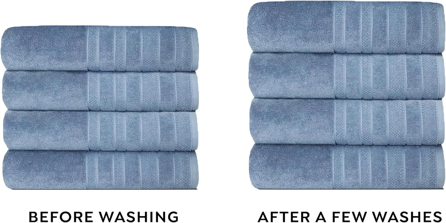 1888 Mills 725 GSM Premium 100% Cotton Bath Towels – Pack of 4 Luxury Bath Towel Set, 725 GSM, Super Soft & Highly Absorbent – Quick-Dry Plush Texture for Bathroom, Spa & Gym Use, Dark Grey