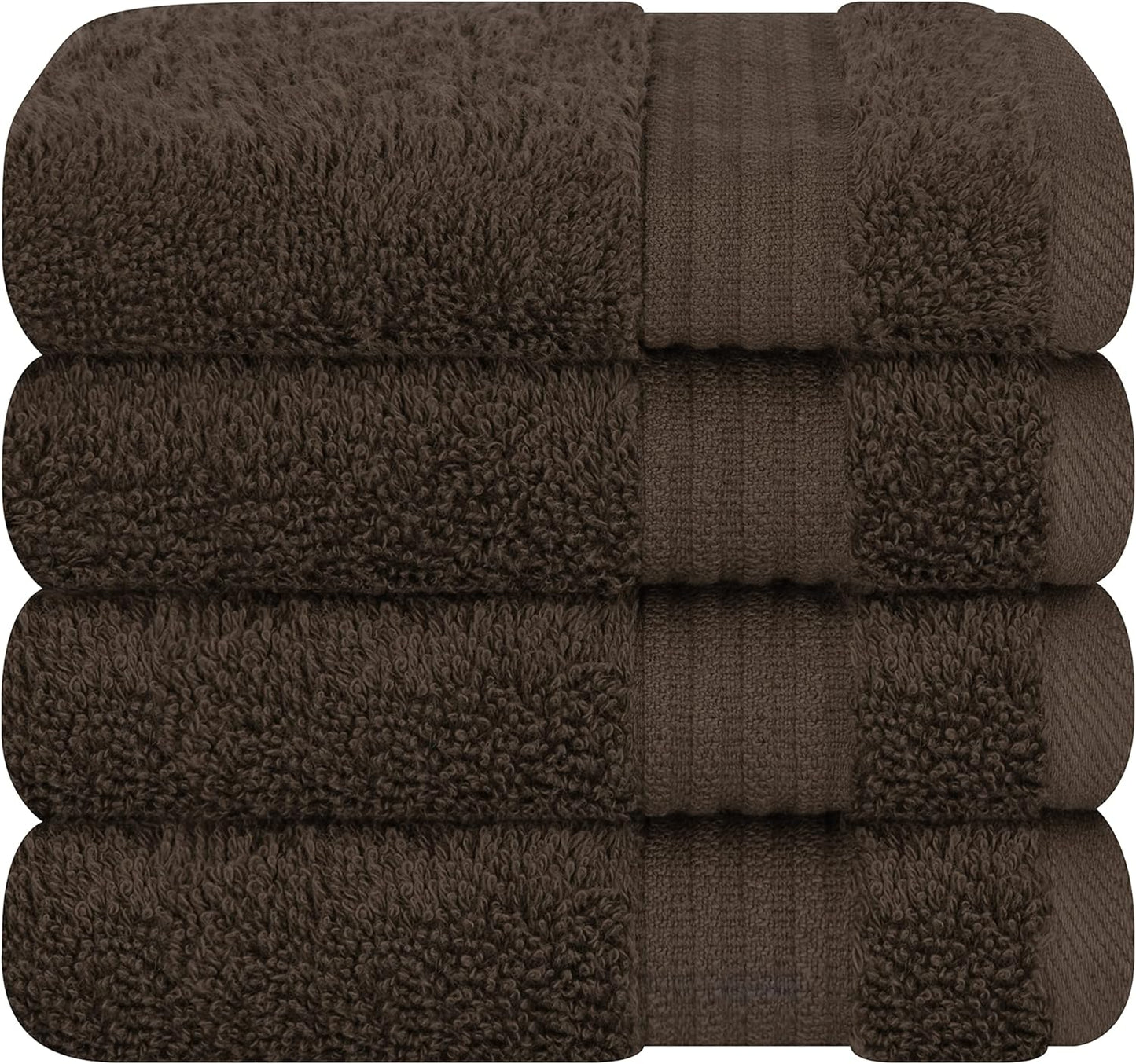 Cotton Paradise 4 Piece Turkish Bath Towels for Bathroom, Extra Large Soft Plush Towels Bathroom Set, Dark Gray