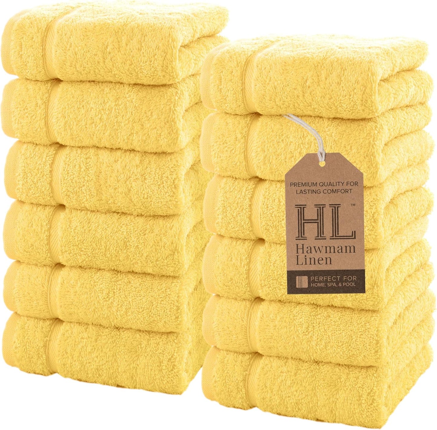 Hawmam Linen White Bath Towels 4 Pack 27 x 54 Inches 100% Turkish Cotton Soft Lightweight and Highly Absorbent Quick Drying Towels, Premium Quality Perfect for Daily Use