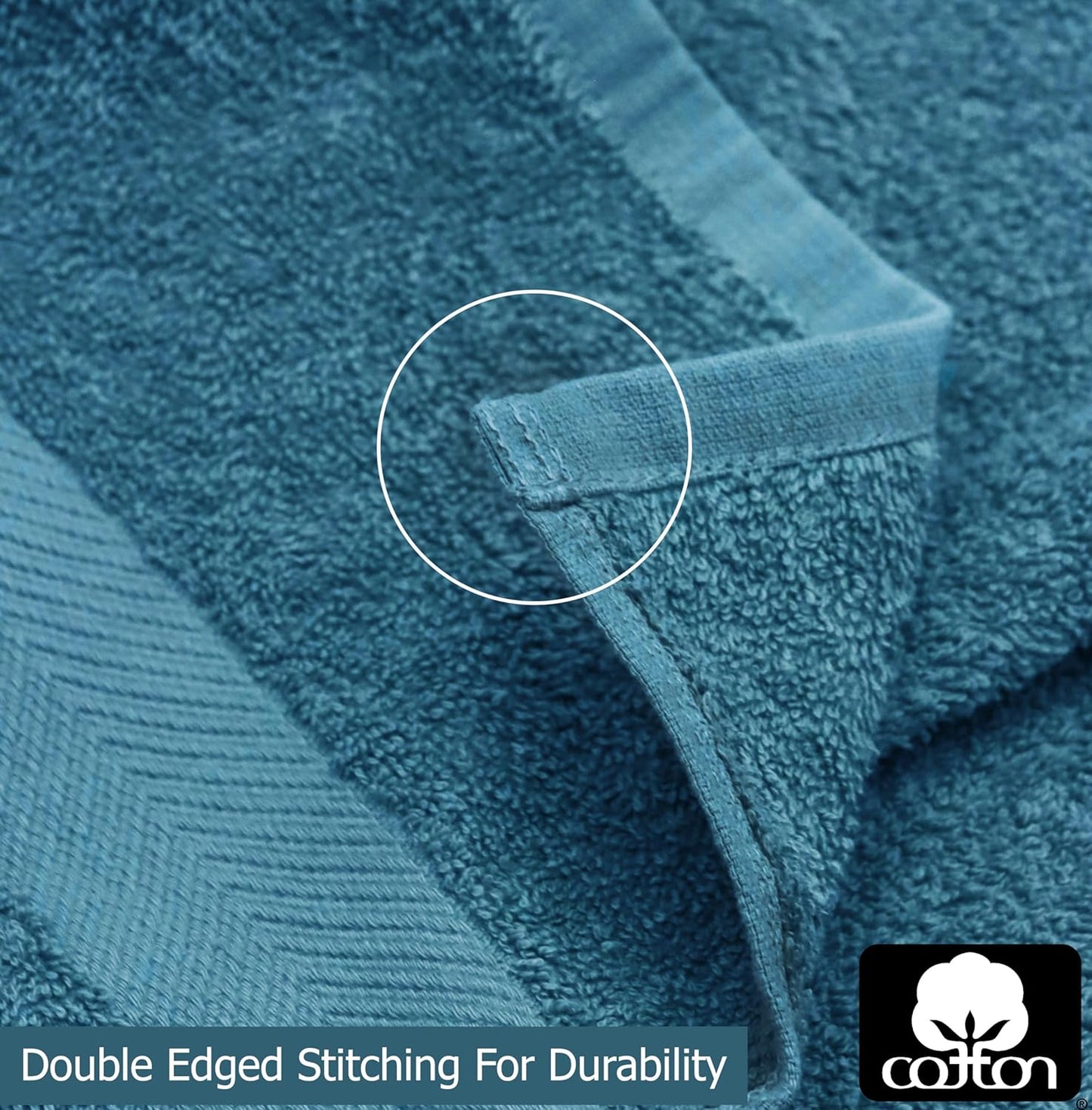 COTTON CRAFT Simplicity Bath Towel Set - 7 Pack Lightweight Absorbent Soft 100% Cotton Bath Towel - Everyday Quick Dry Luxury Hotel Spa Gym Shower Beach Pool Camp Travel Dorm Towel - 27 x 52 - Blue