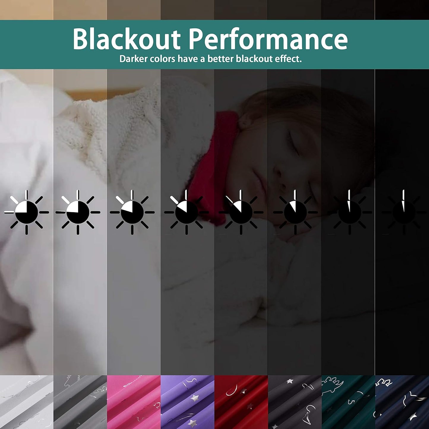 LORDTEX Dinosaur and Star Foil Print Blackout Curtains for Kids Room - Thermal Insulated Curtains Noise Reducing Window Drapes for Boys and Girls Bedroom, 42 x 84 Inch, Light Grey, Set of 2 Panels