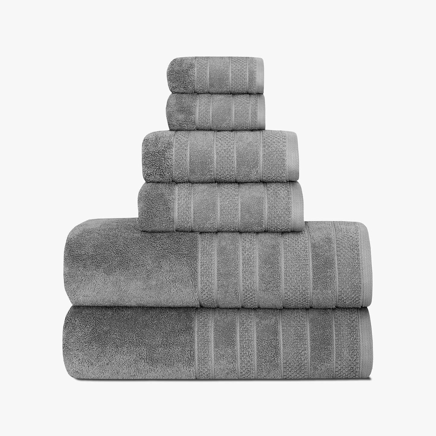 1888 Mills 725 GSM Premium 100% Cotton Bath Towels – Pack of 4 Luxury Bath Towel Set, 725 GSM, Super Soft & Highly Absorbent – Quick-Dry Plush Texture for Bathroom, Spa & Gym Use, Dark Grey