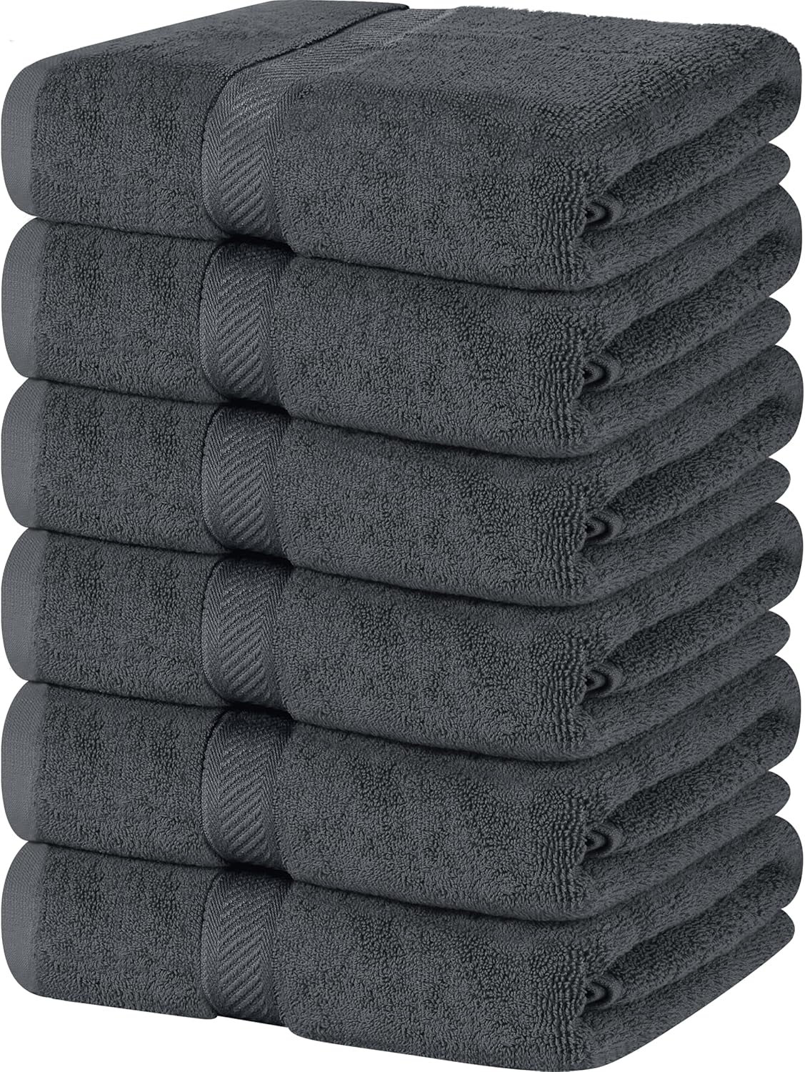 Utopia Towels 6 Pack Medium Bath Towel Set, 24 by 48 Inches, 500 GSM 100% Ring Spun Cotton, Lightweight and Highly Absorbent Quick Drying Premium Towels for Hotel, Spa and Bathroom, Grey