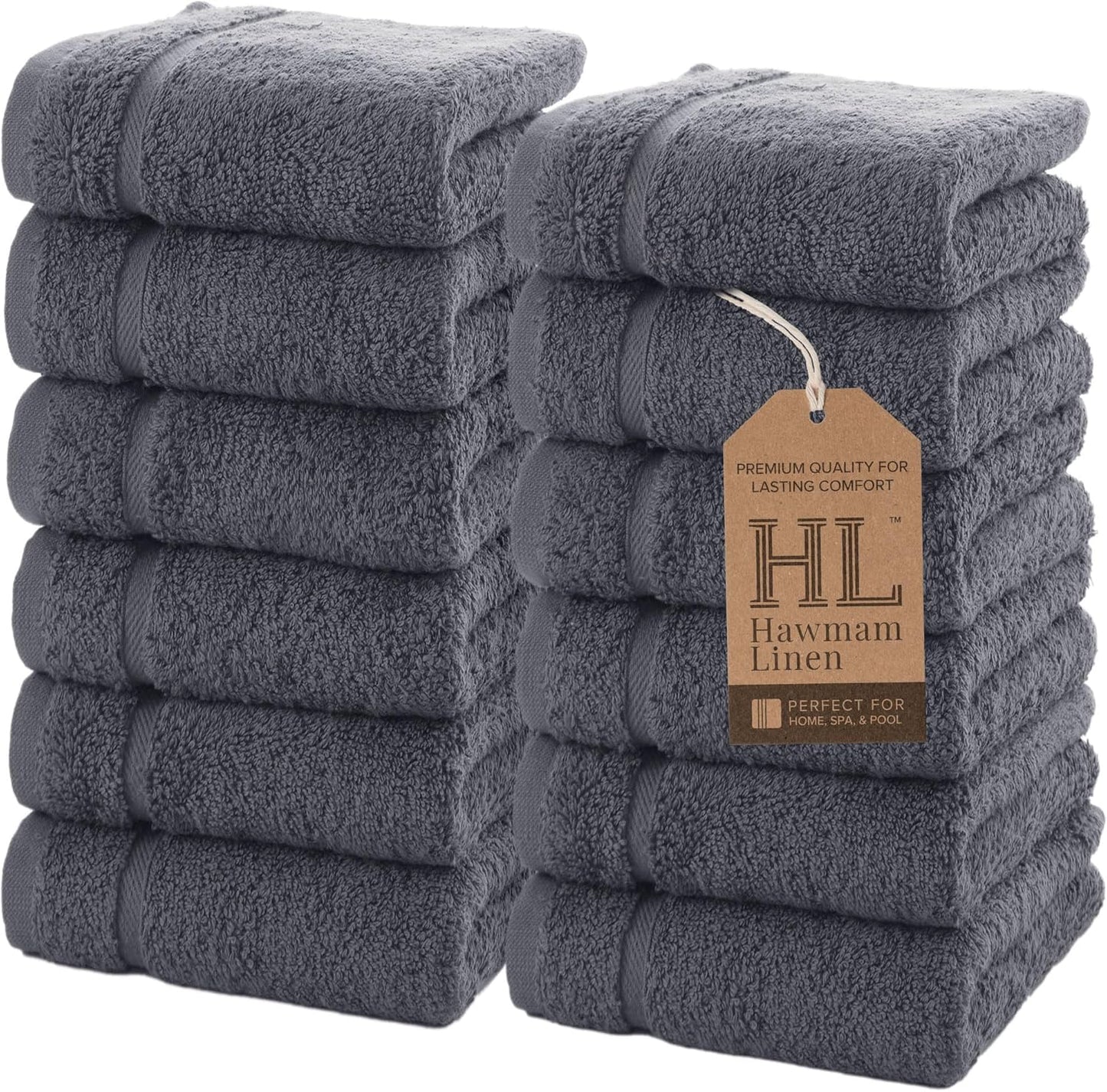 Hawmam Linen White Bath Towels 4 Pack 27 x 54 Inches 100% Turkish Cotton Soft Lightweight and Highly Absorbent Quick Drying Towels, Premium Quality Perfect for Daily Use