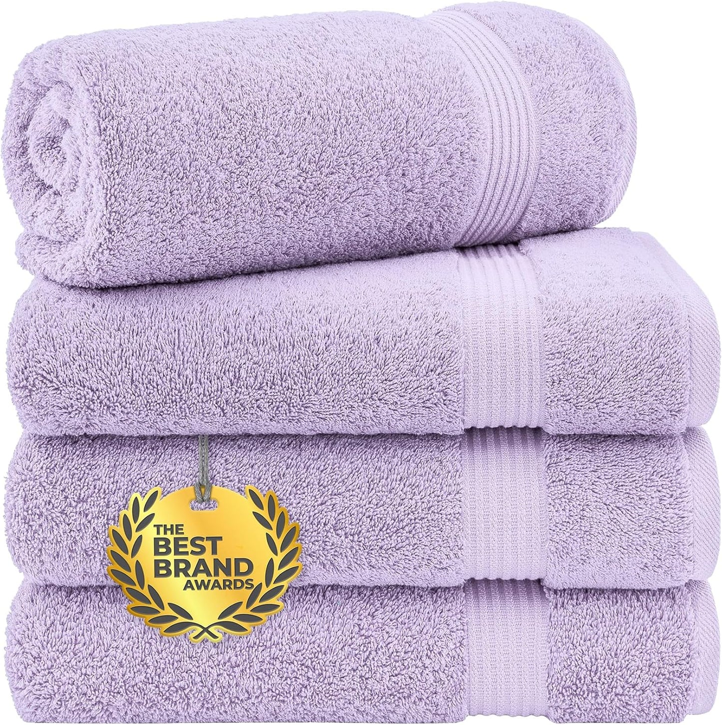 Cotton Paradise 4 Piece Turkish Bath Towels for Bathroom, Extra Large Soft Plush Towels Bathroom Set, Dark Gray