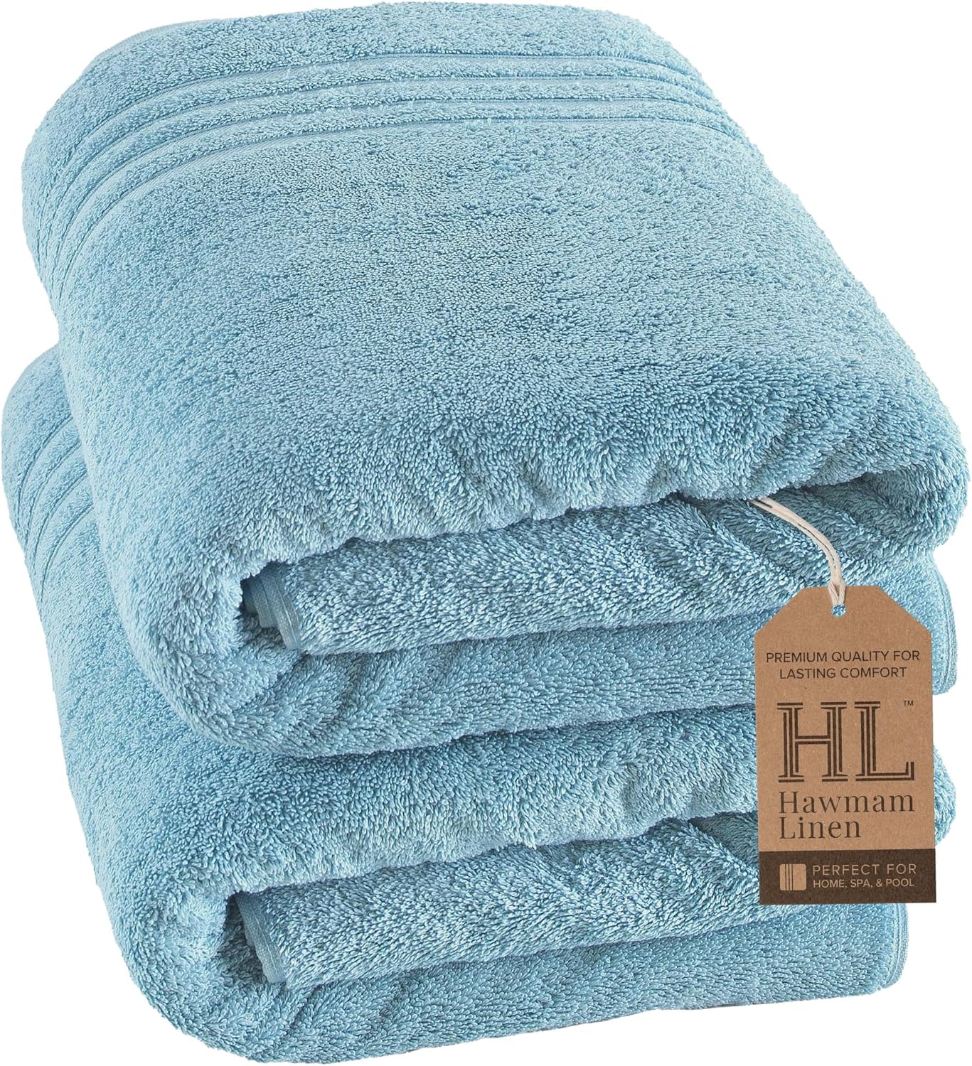 Hawmam Linen White Bath Towels 4 Pack 27 x 54 Inches 100% Turkish Cotton Soft Lightweight and Highly Absorbent Quick Drying Towels, Premium Quality Perfect for Daily Use