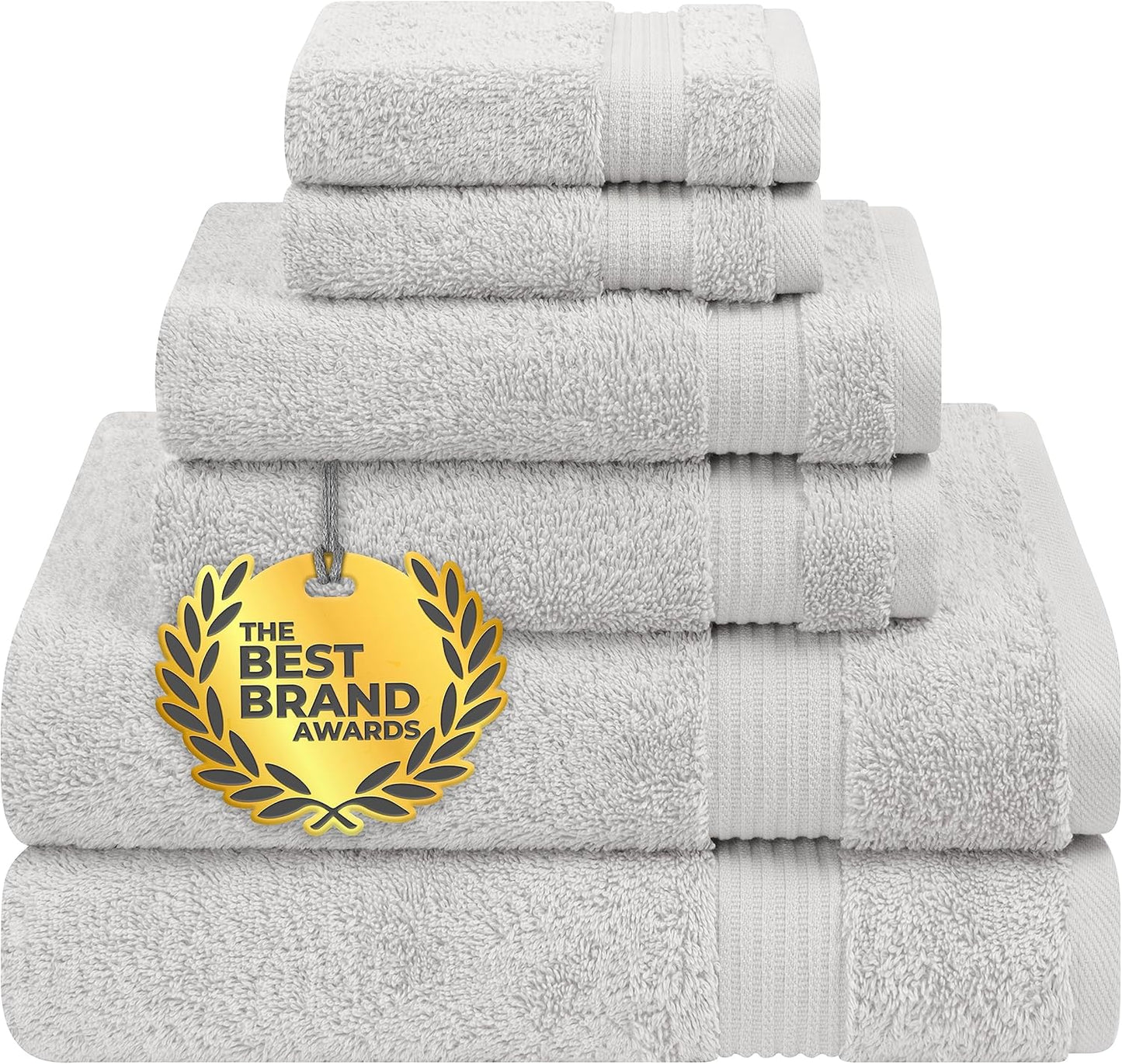 Cotton Paradise 4 Piece Turkish Bath Towels for Bathroom, Extra Large Soft Plush Towels Bathroom Set, Dark Gray