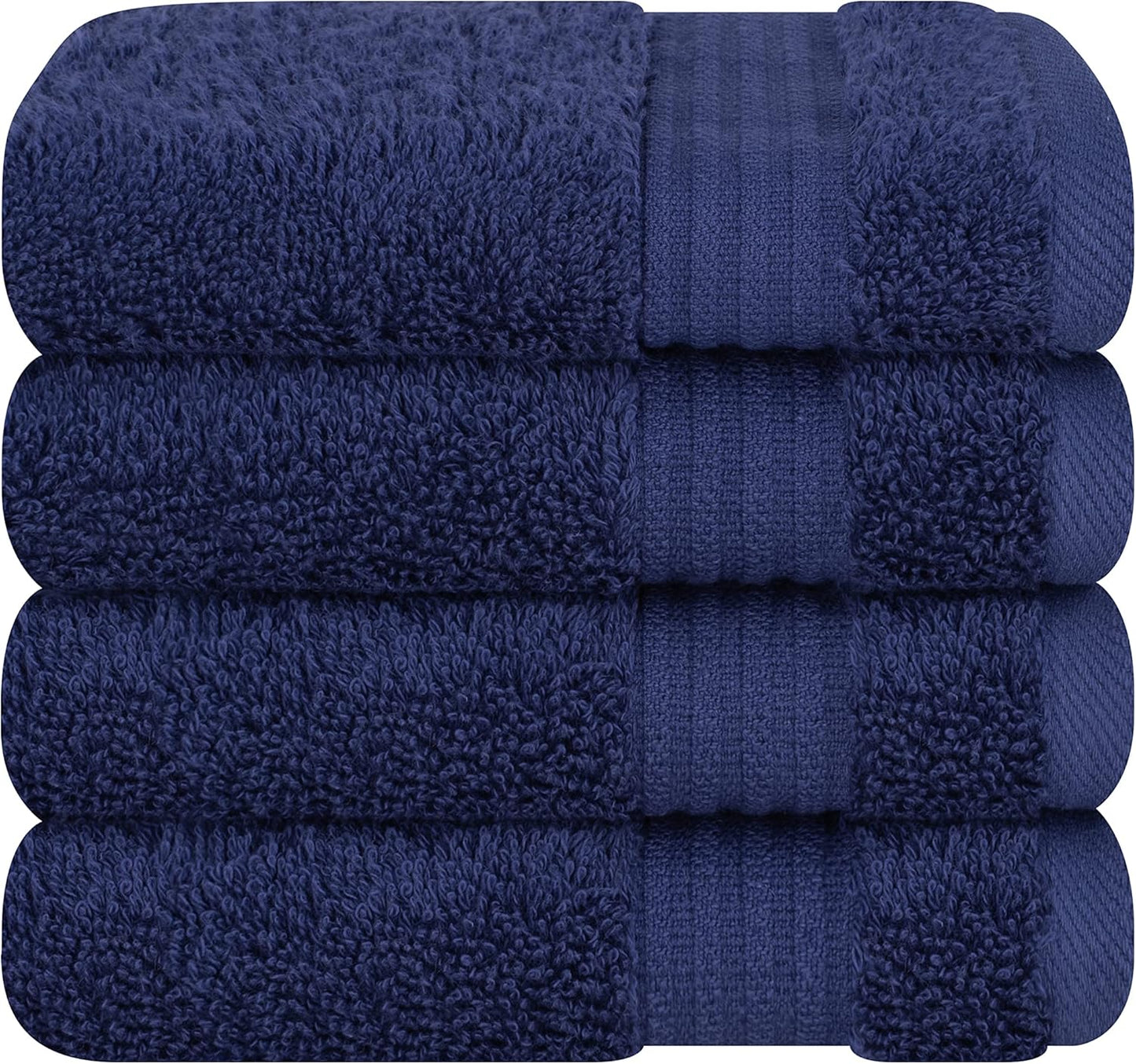 Cotton Paradise 4 Piece Turkish Bath Towels for Bathroom, Extra Large Soft Plush Towels Bathroom Set, Dark Gray