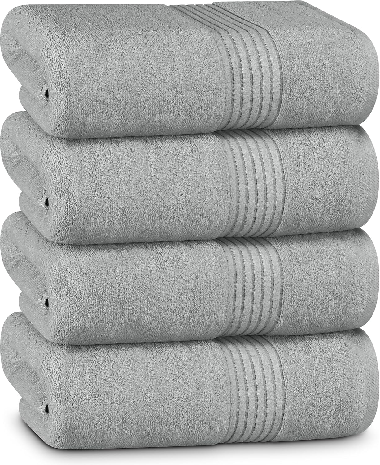 Utopia Towels 4 Pack Bath Towels Set, 27 by 54 Inches, 100% Ring Spun Cotton, Quick Dry, Highly Absorbent, Soft Feel Towels, Perfect for Daily Use, White