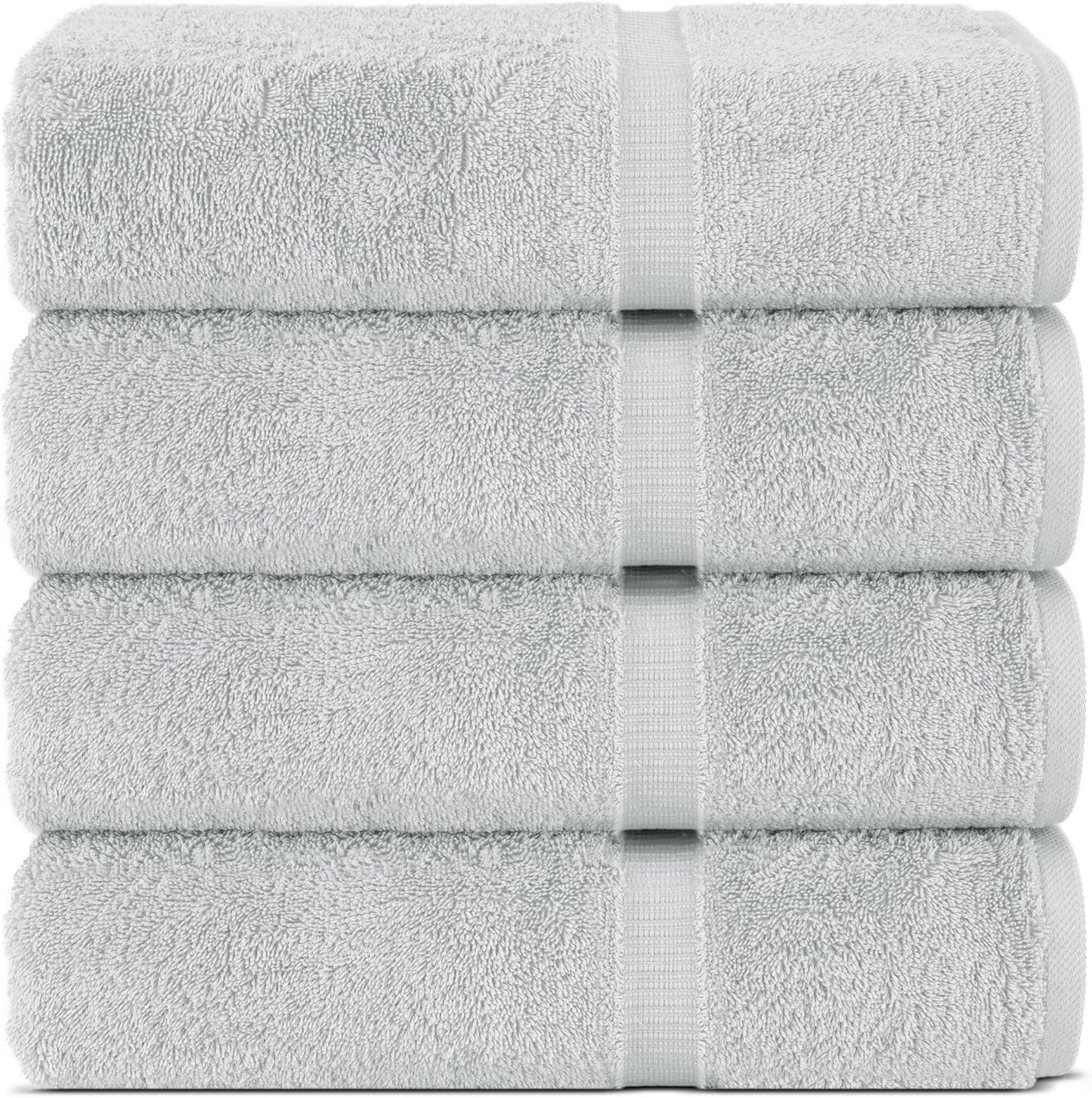 Chakir Turkish Linens | Hotel & Spa Quality 100% Cotton Premium Turkish Towels | Soft & Absorbent (4-Piece Bath Towels, White)
